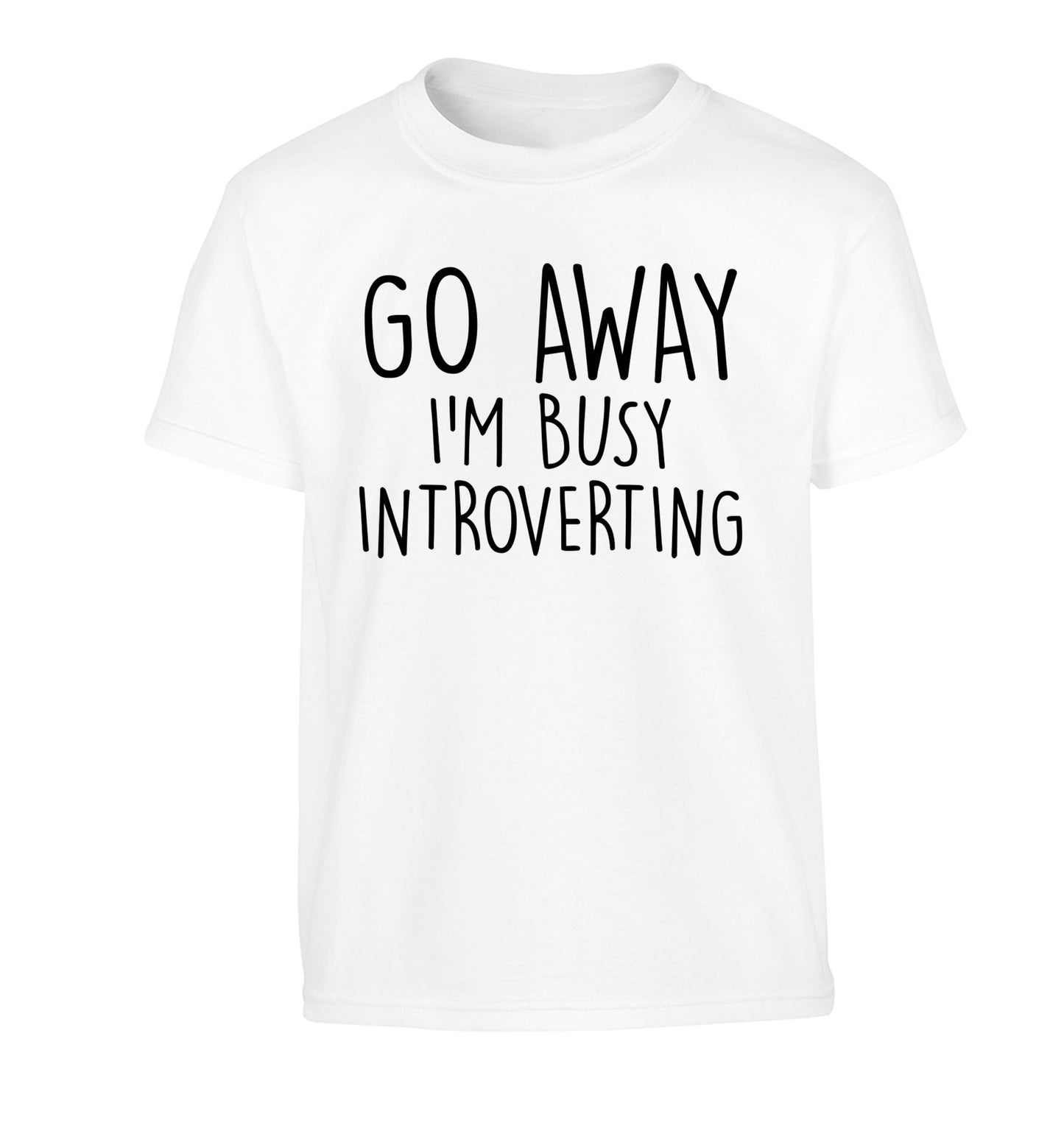 Go away I'm busy introverting Children's white Tshirt 12-13 Years