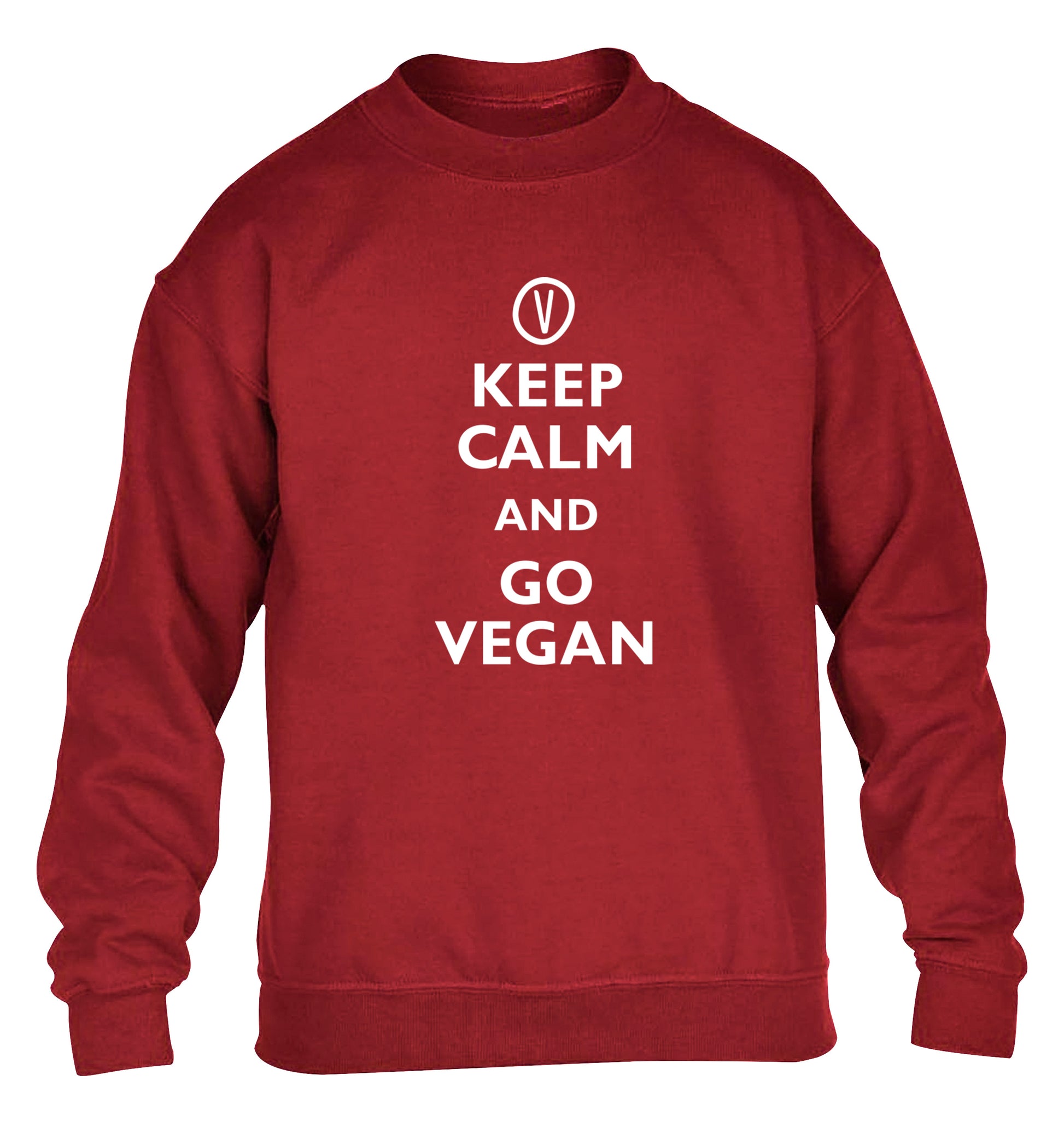 Keep calm and go vegan children's grey sweater 12-13 Years