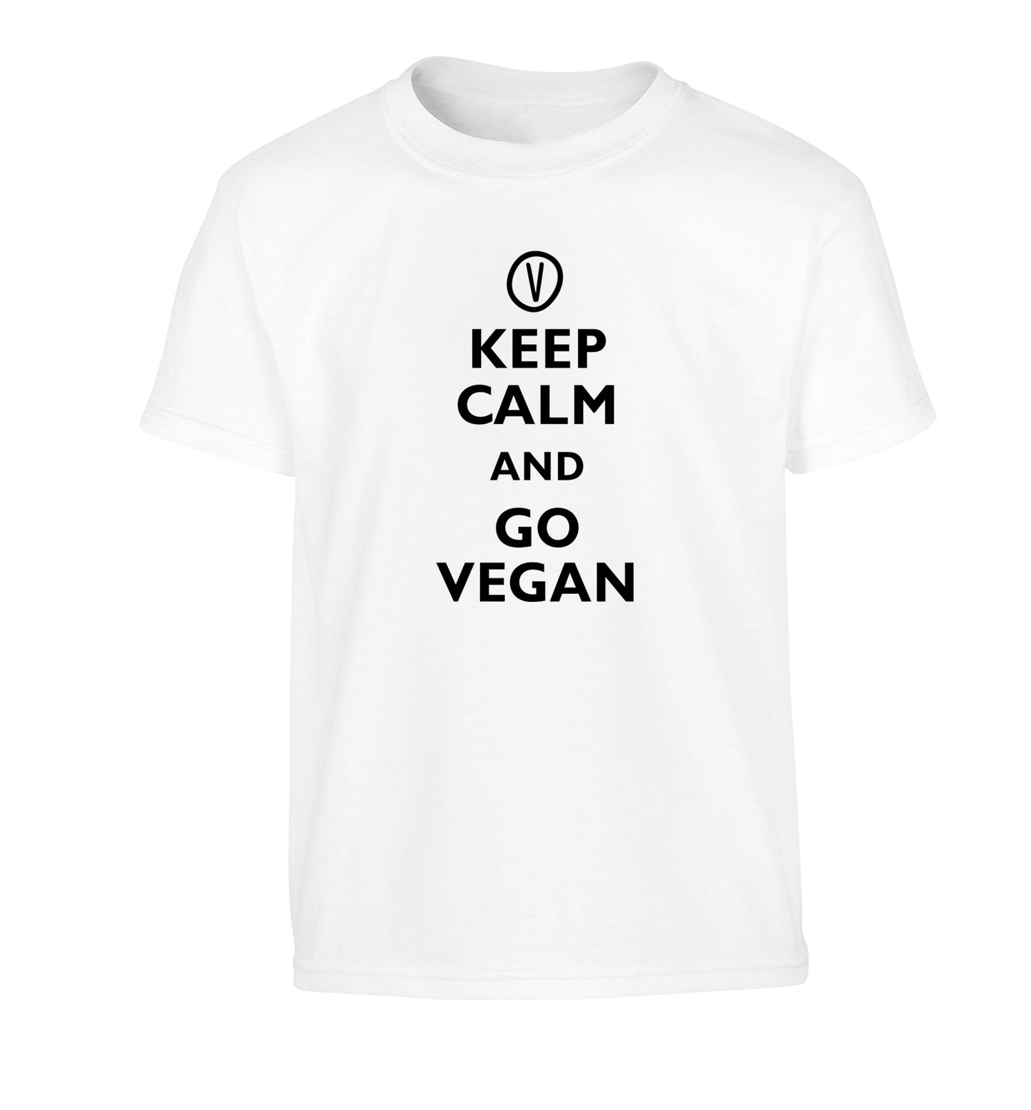 Keep calm and go vegan Children's white Tshirt 12-13 Years