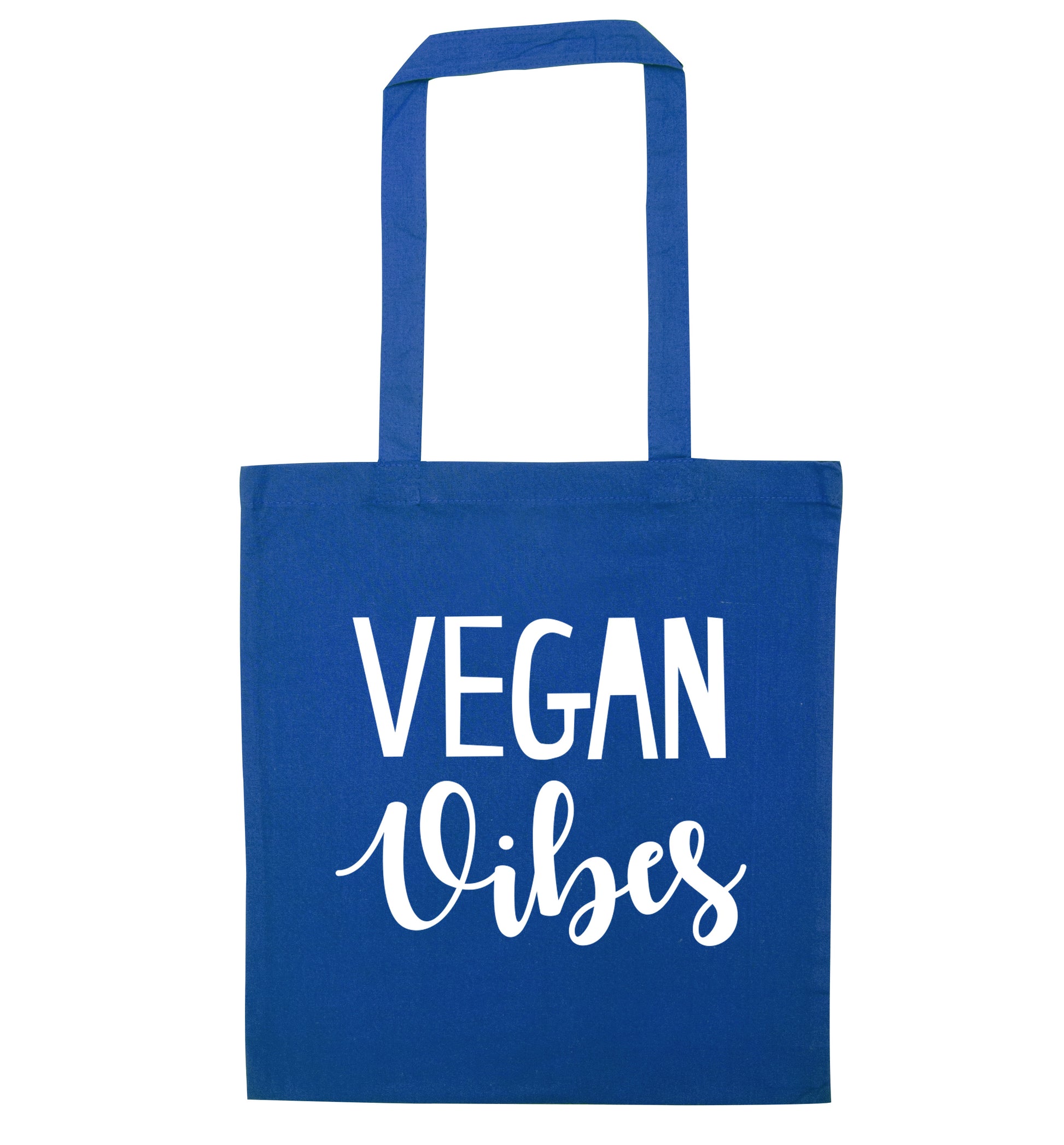 Vegan Vibes blue tote bag