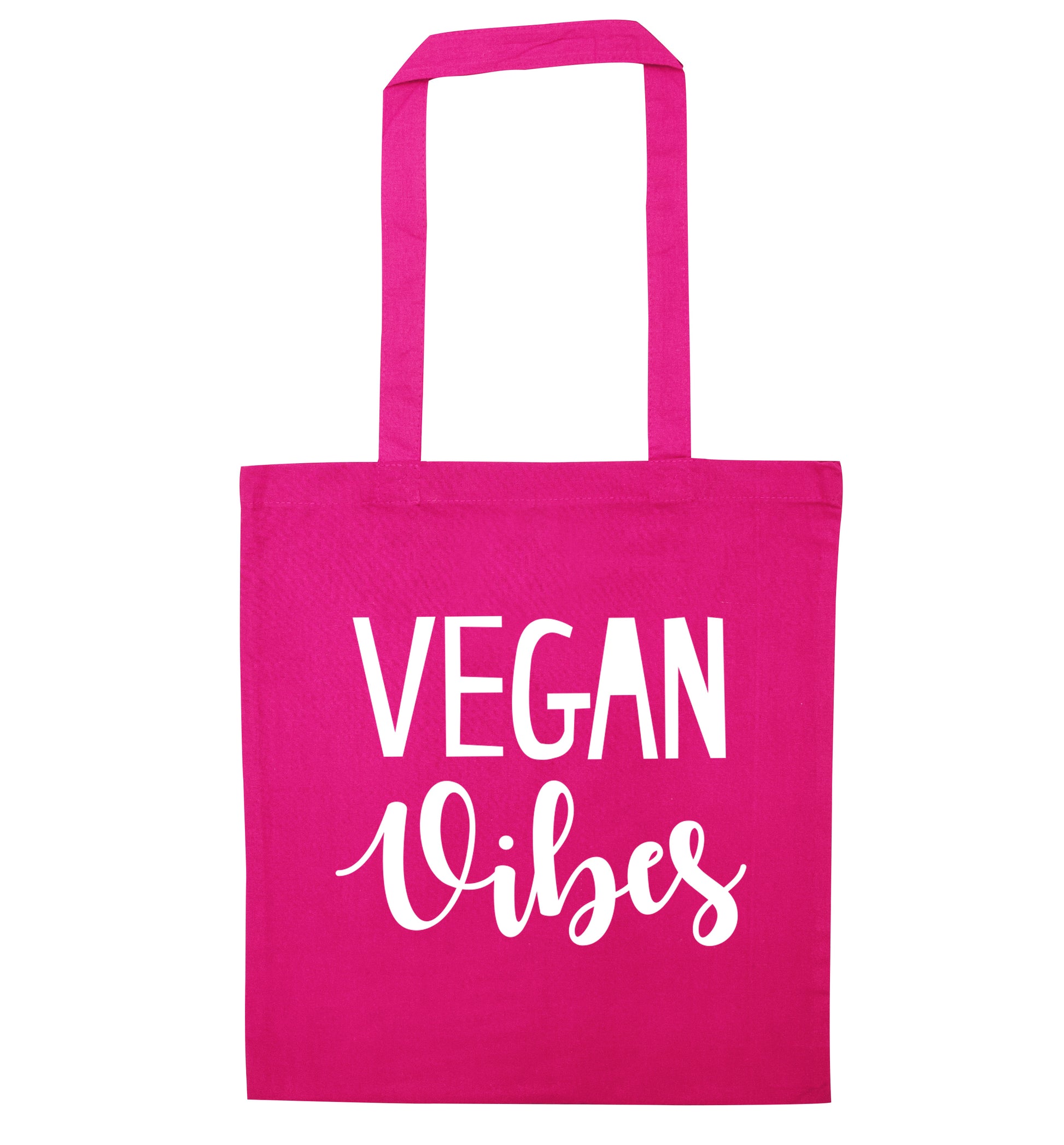 Vegan Vibes pink tote bag