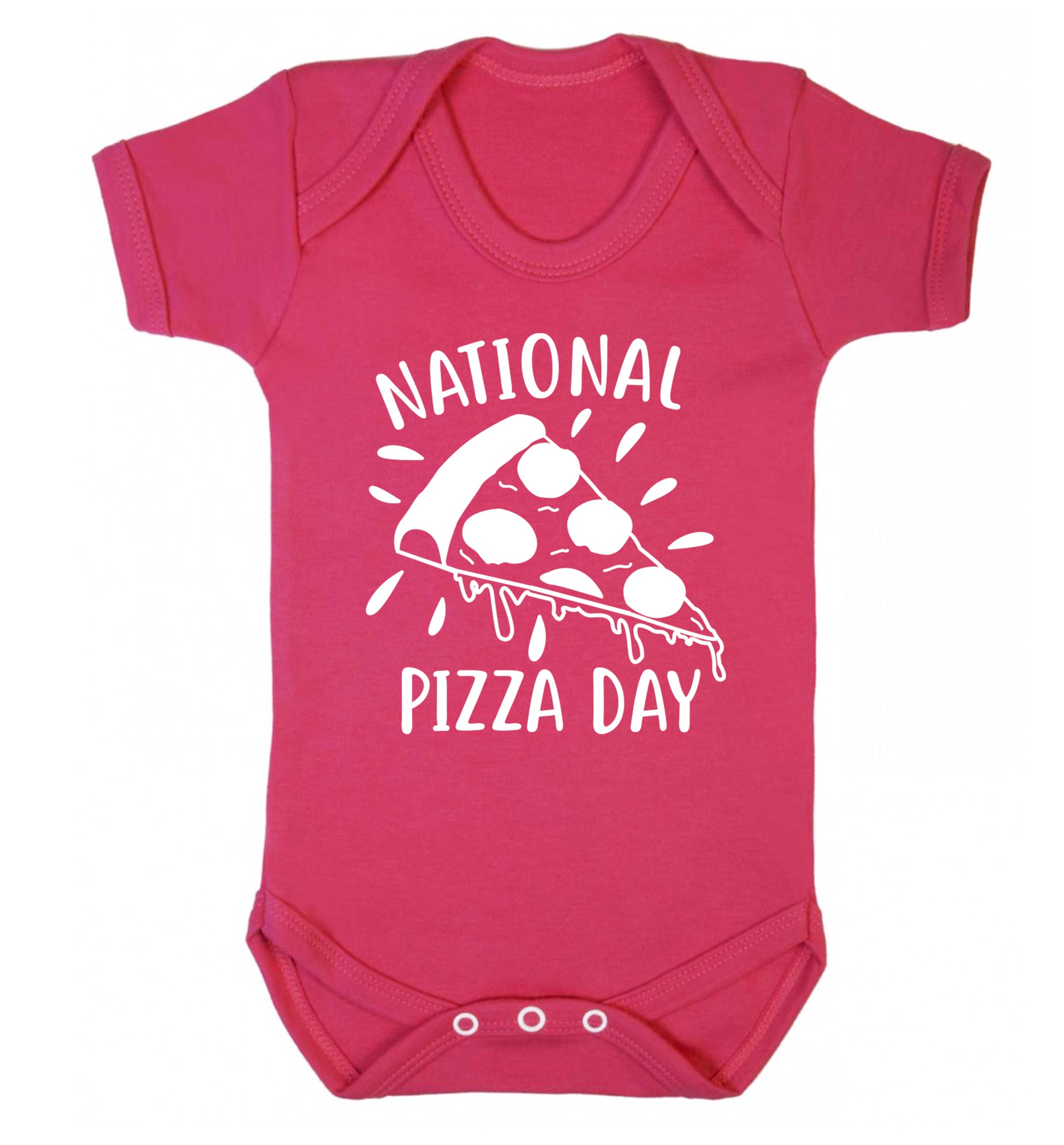 National pizza day Baby Vest dark pink 18-24 months