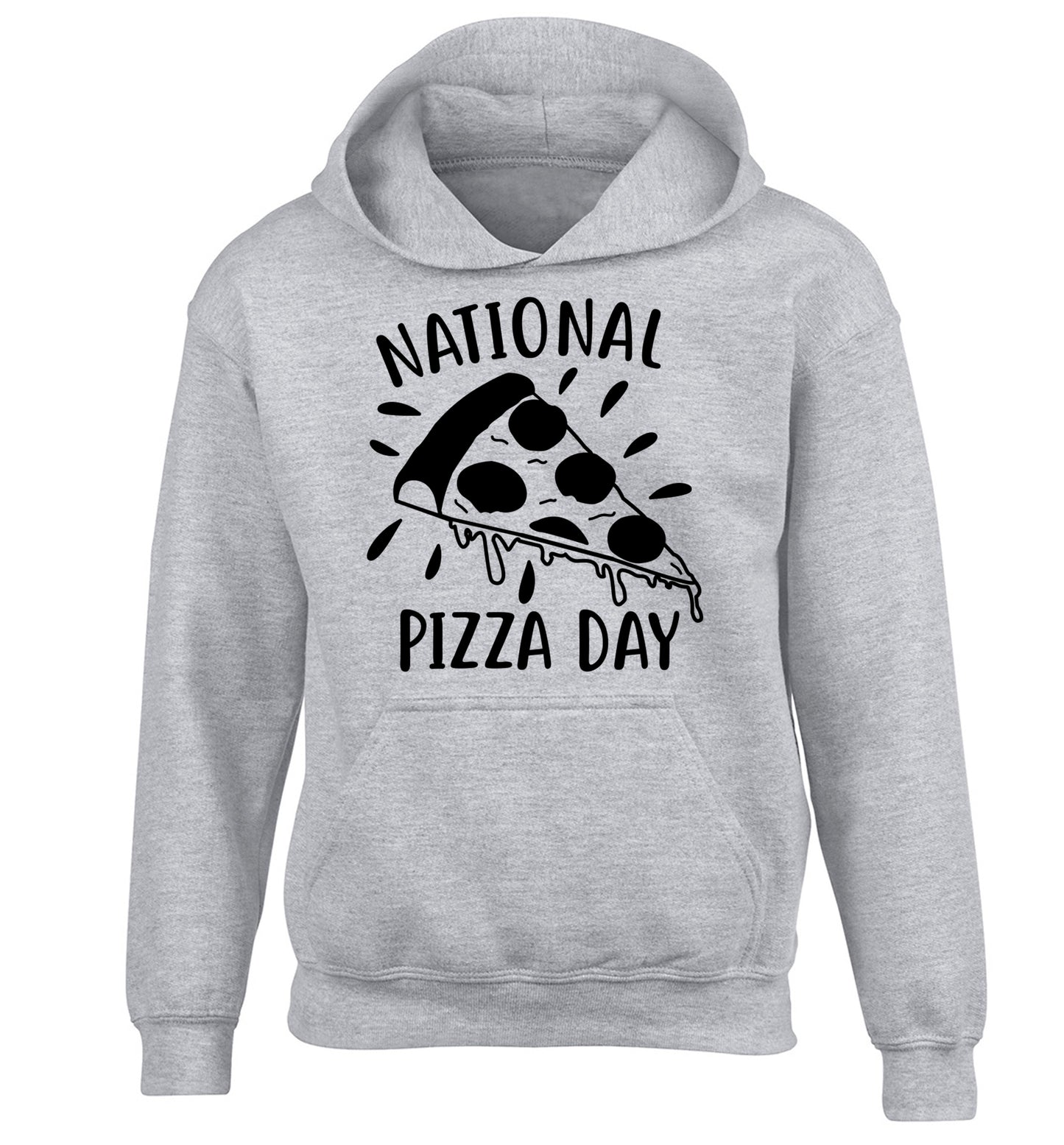 National pizza day children's grey hoodie 12-13 Years