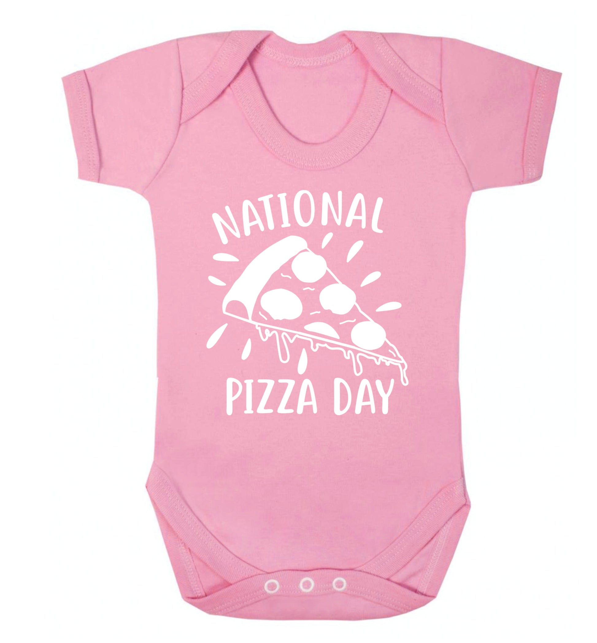 National pizza day Baby Vest pale pink 18-24 months