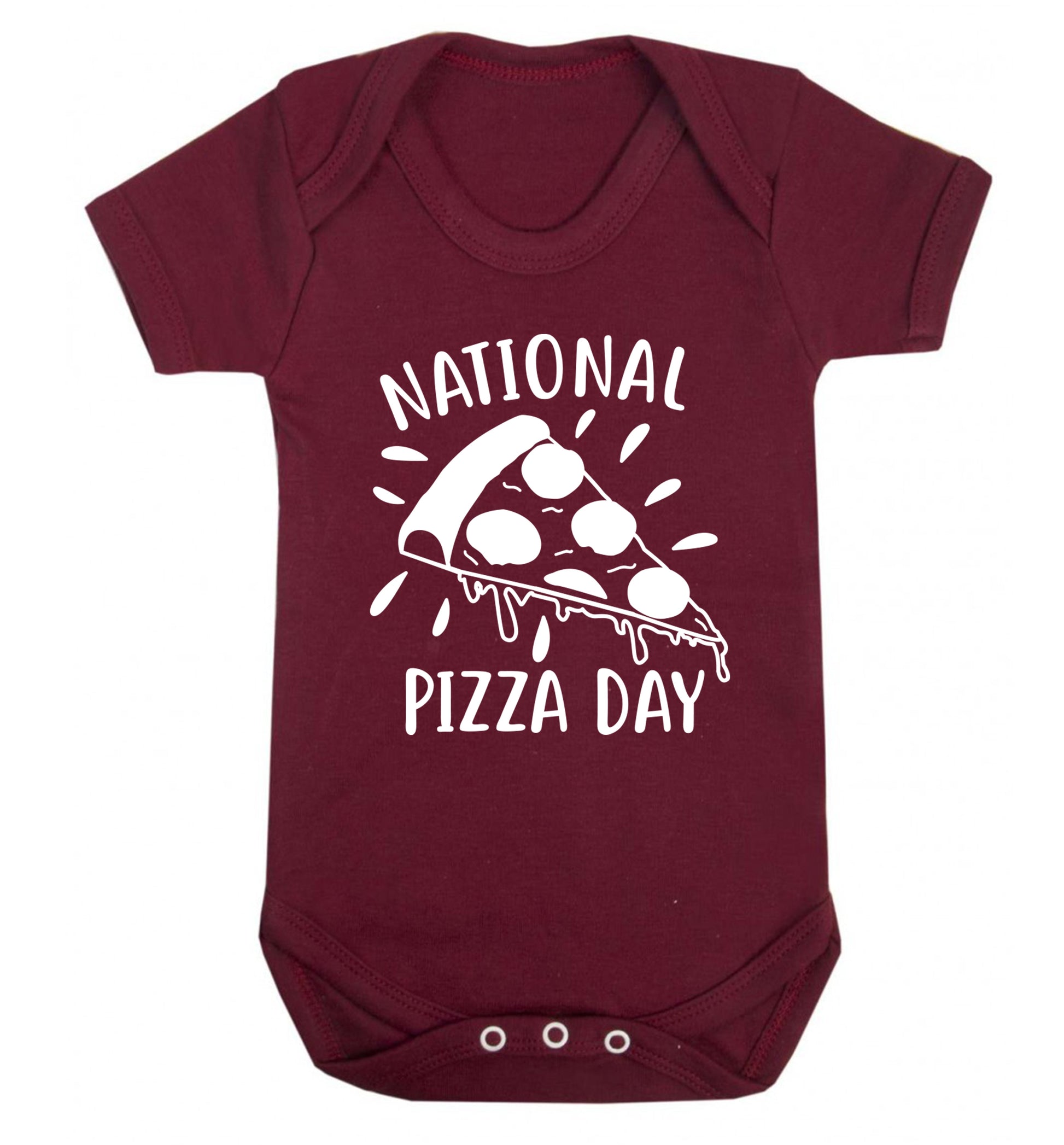 National pizza day Baby Vest maroon 18-24 months