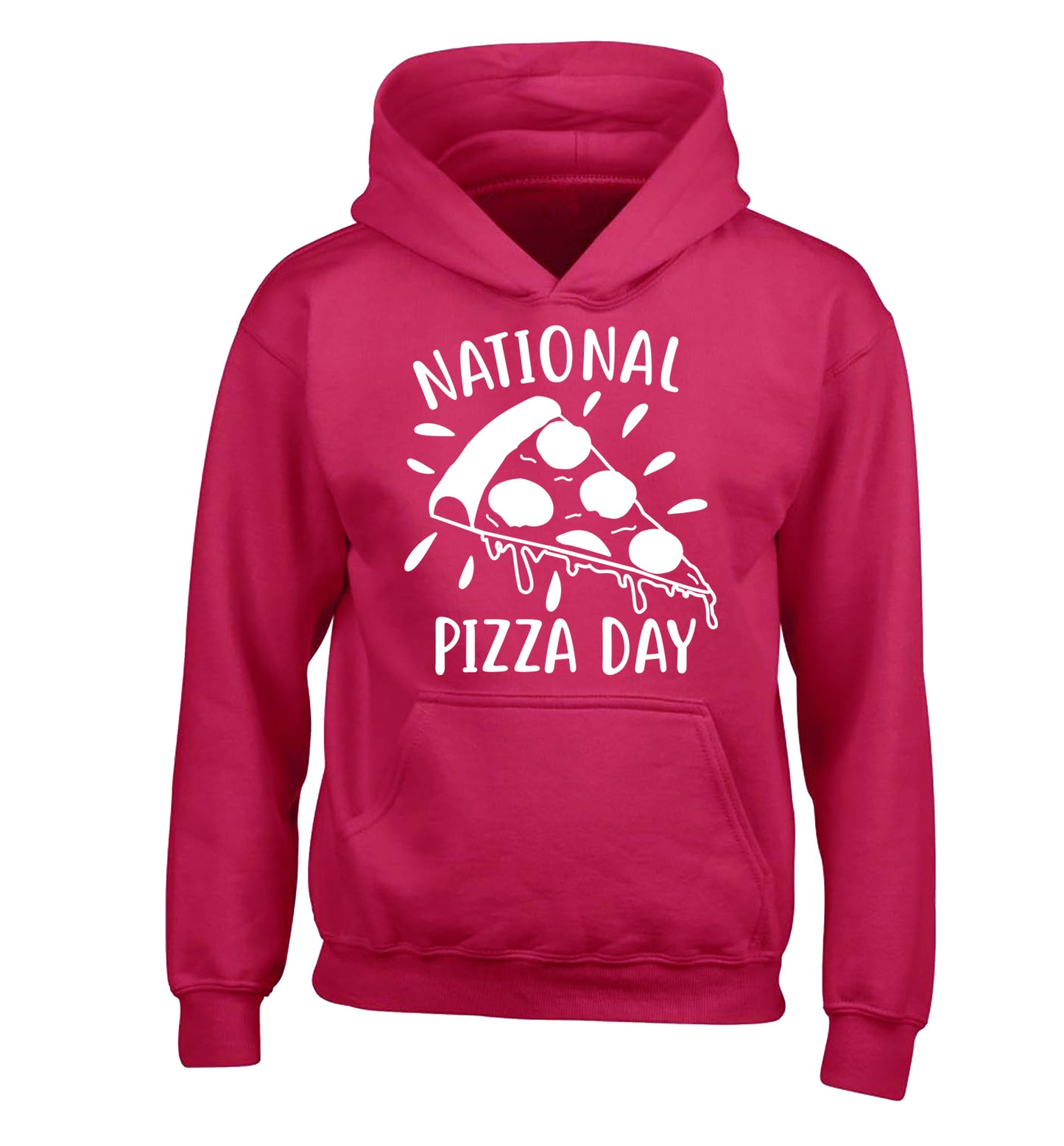 National pizza day children's pink hoodie 12-13 Years
