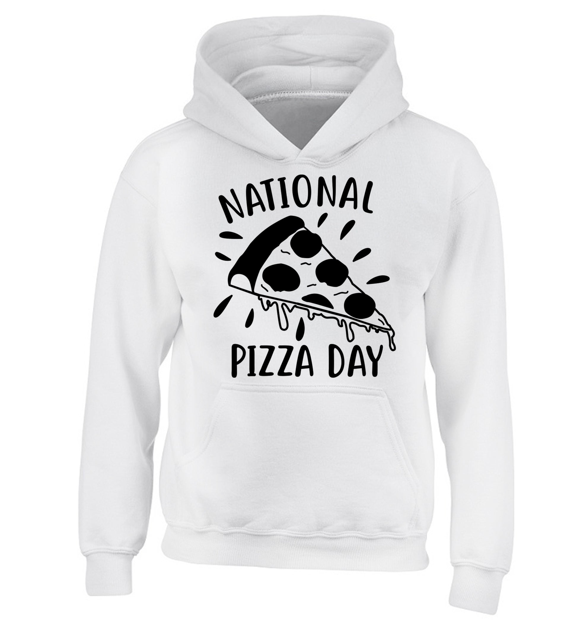 National pizza day children's white hoodie 12-13 Years