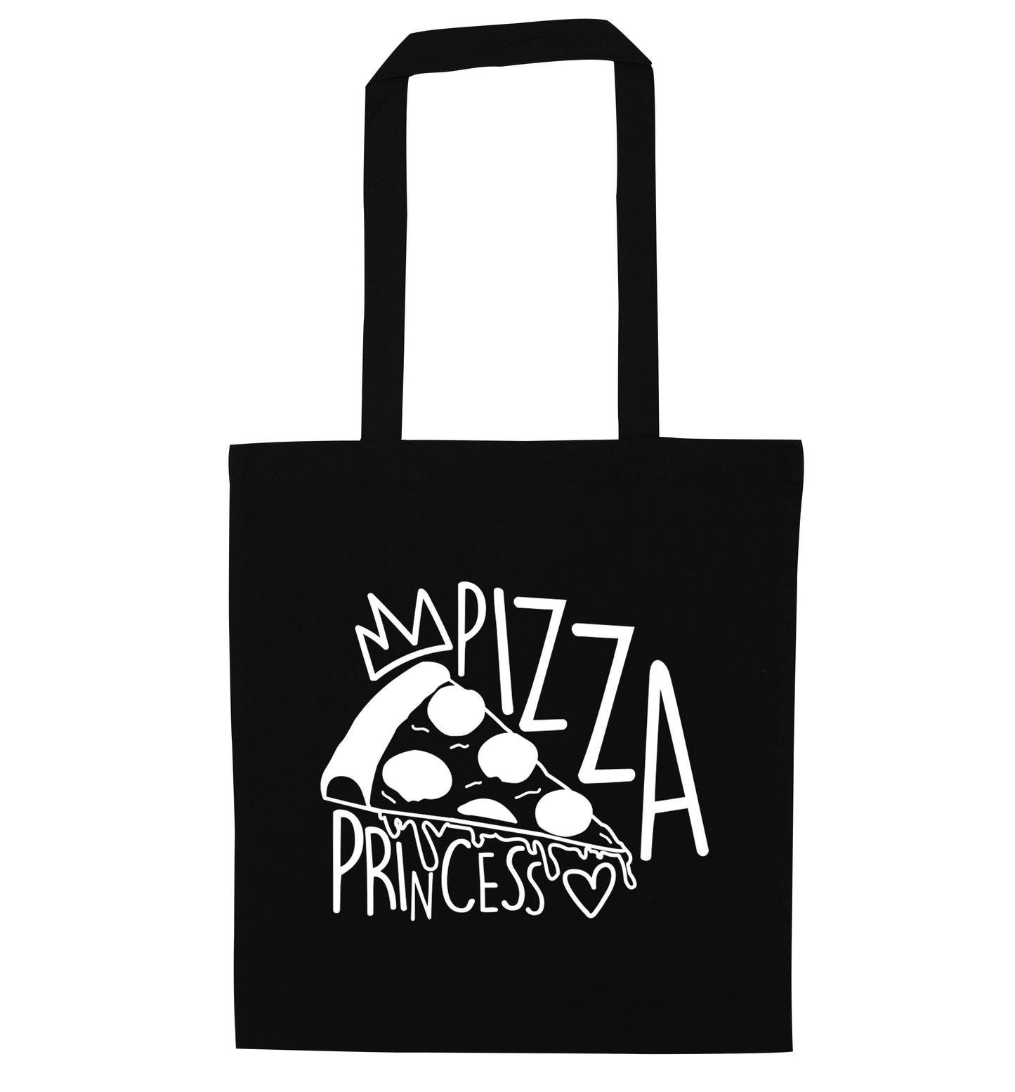 Pizza Princess black tote bag