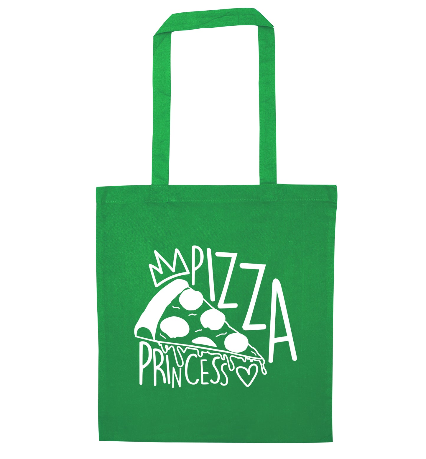 Pizza Princess green tote bag