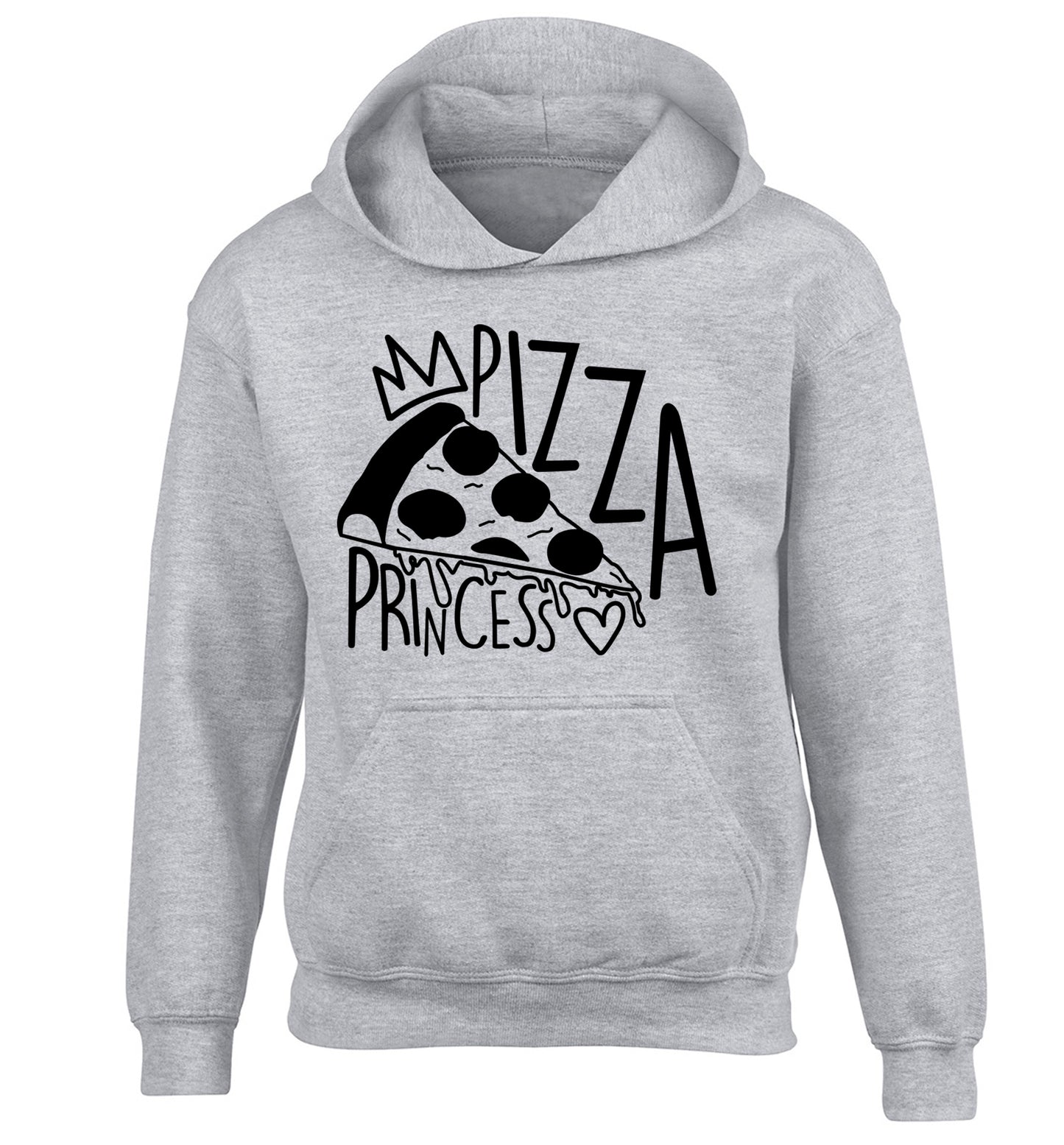 Pizza Princess children's grey hoodie 12-13 Years