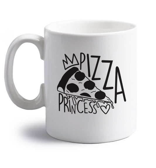 Pizza Princess right handed white ceramic mug 