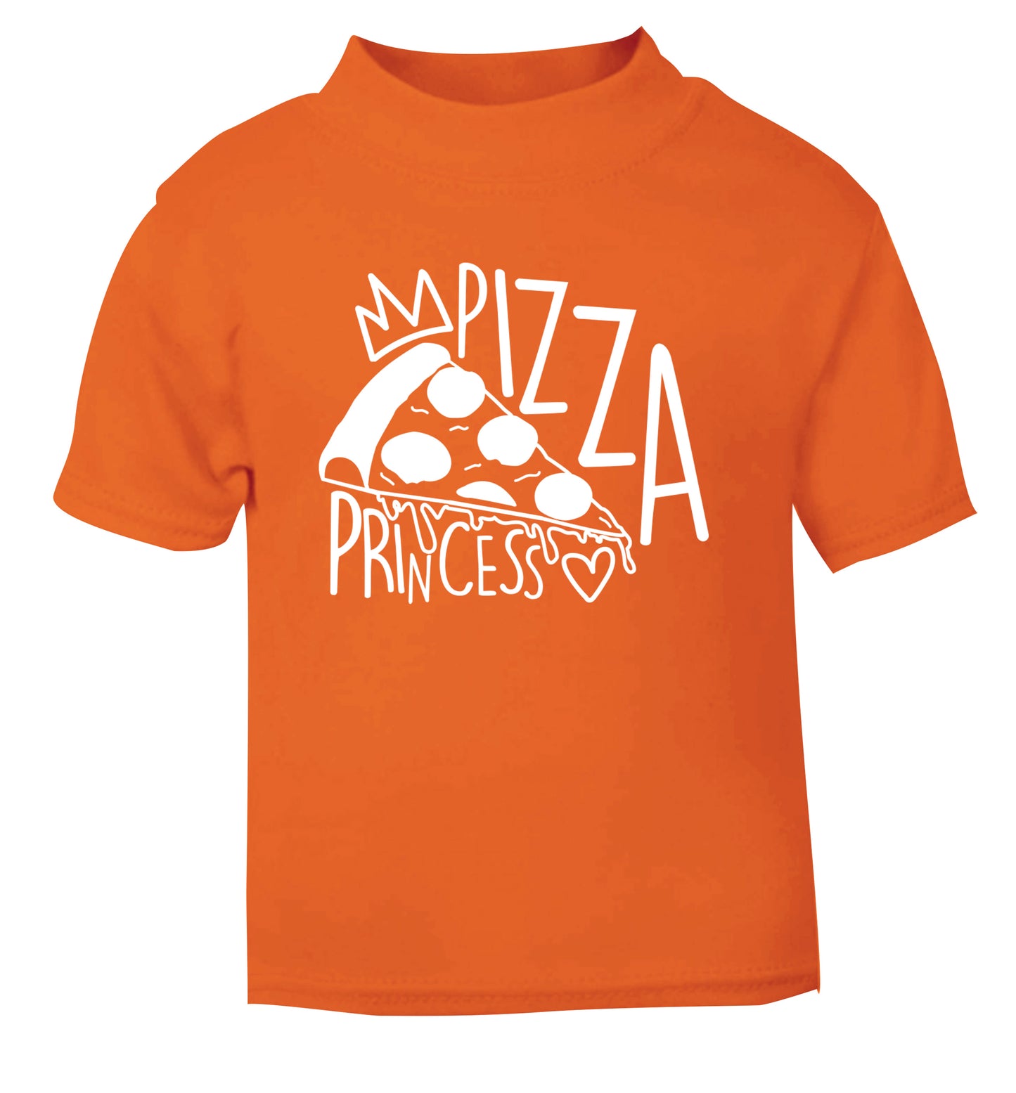 Pizza Princess orange Baby Toddler Tshirt 2 Years