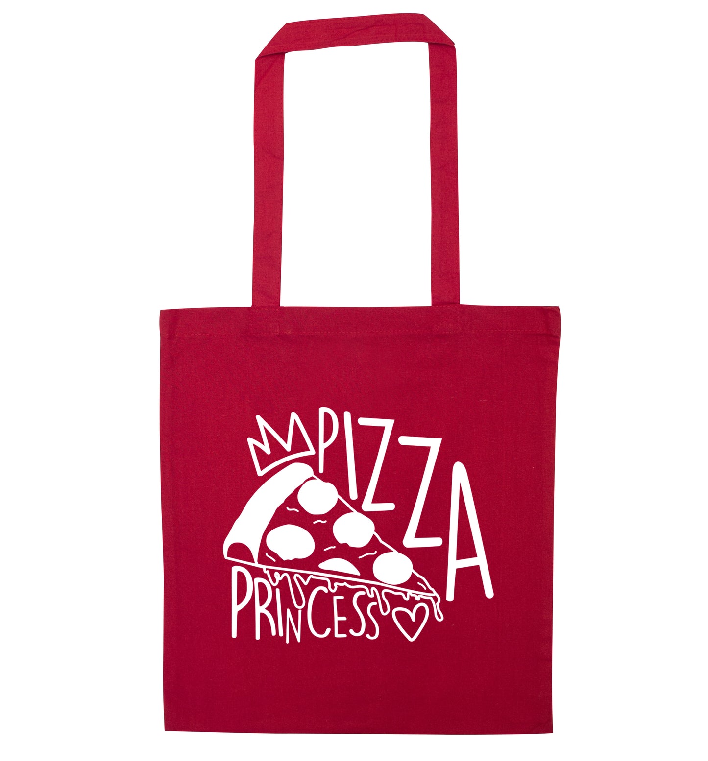 Pizza Princess red tote bag