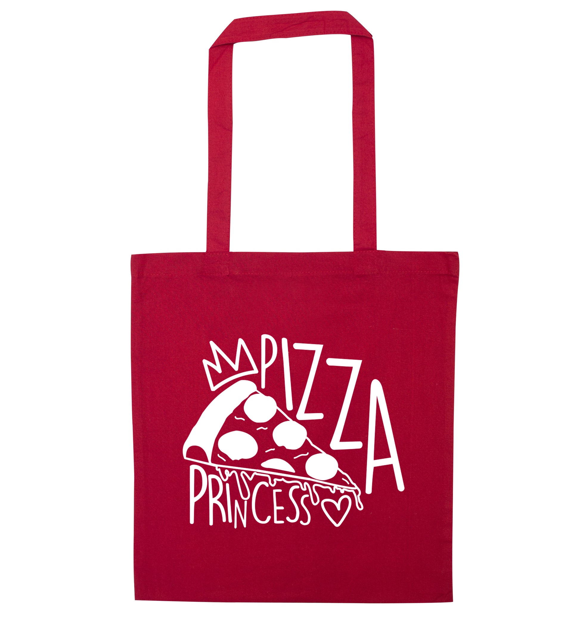 Pizza Princess red tote bag