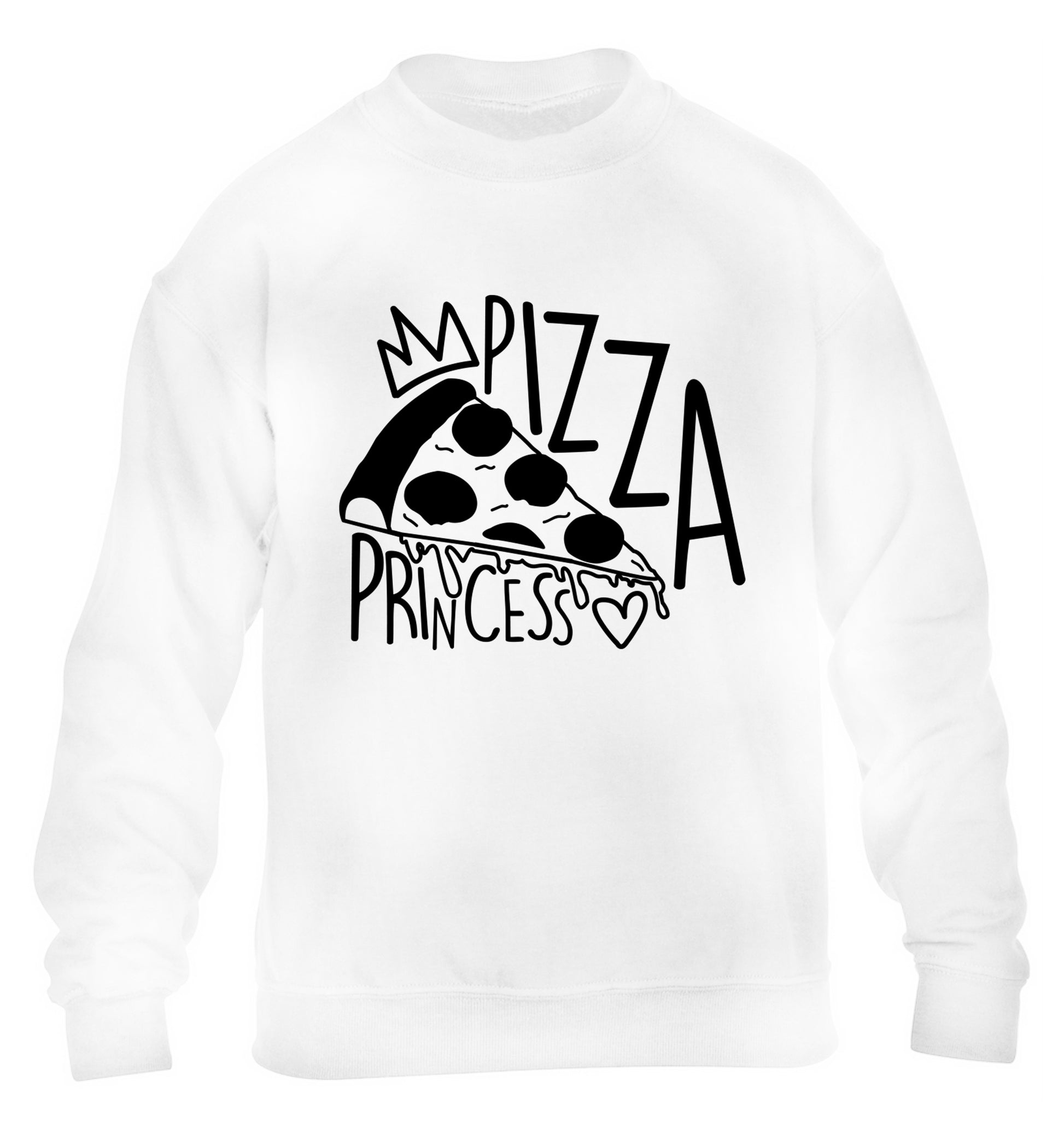 Pizza Princess children's white sweater 12-13 Years