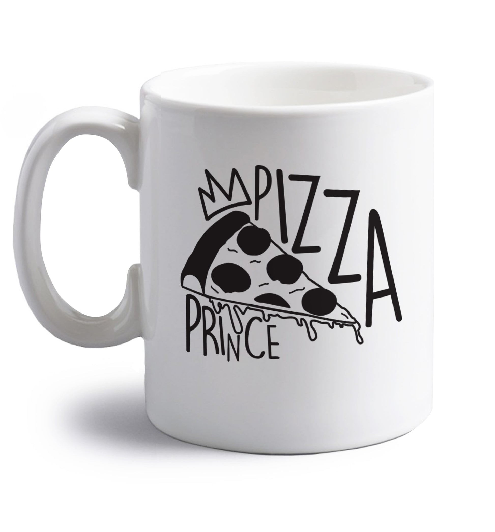 Pizza Prince right handed white ceramic mug 