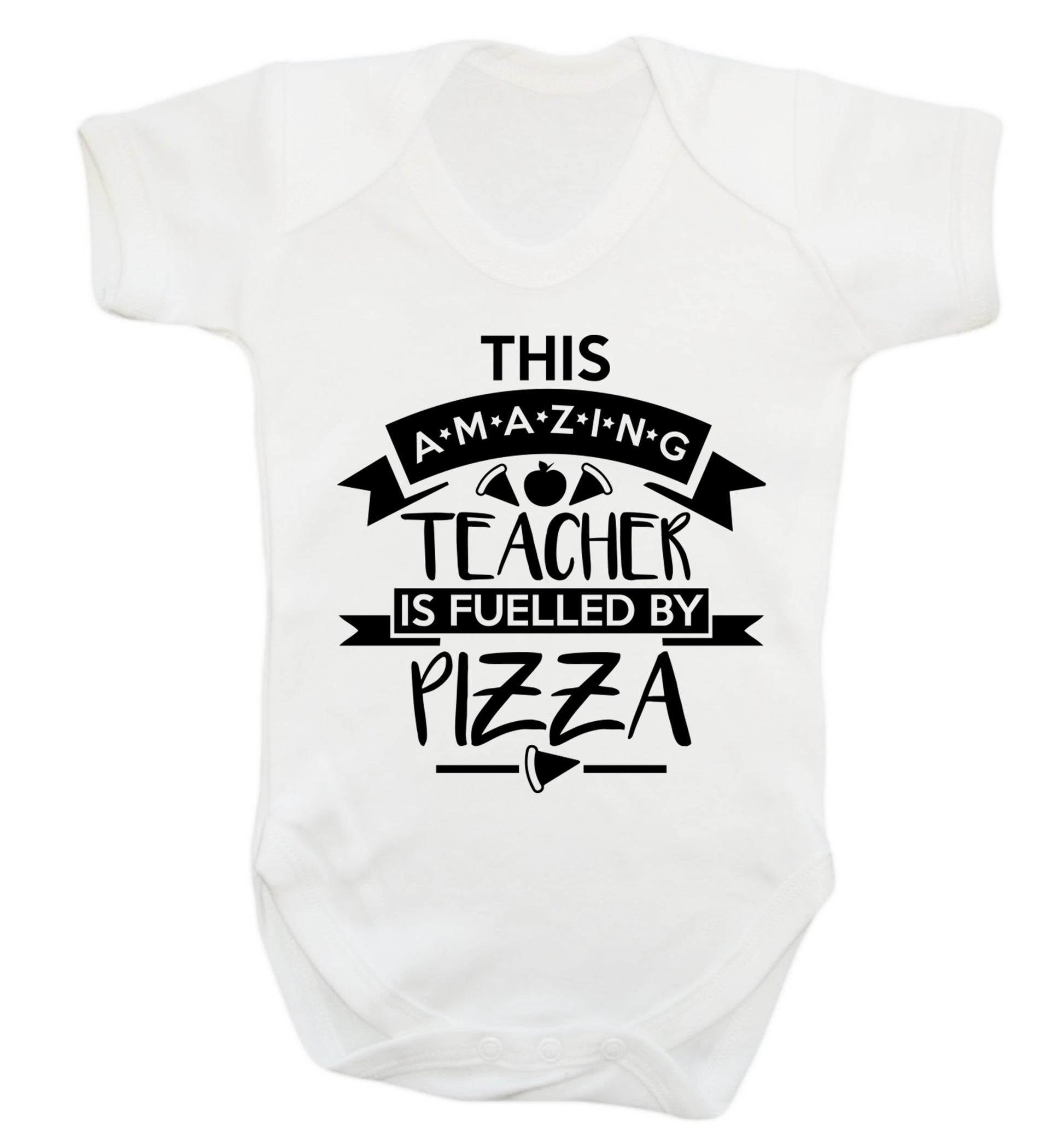 This amazing teacher is fuelled by pizza Baby Vest white 18-24 months