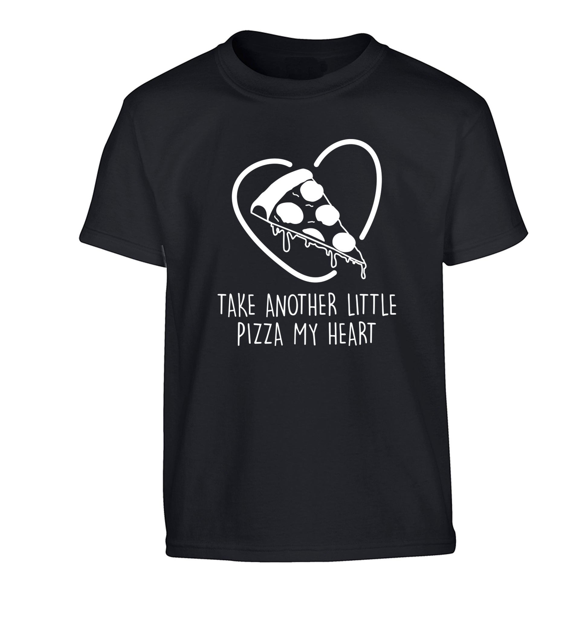 Take another little pizza my heart Children's black Tshirt 12-13 Years