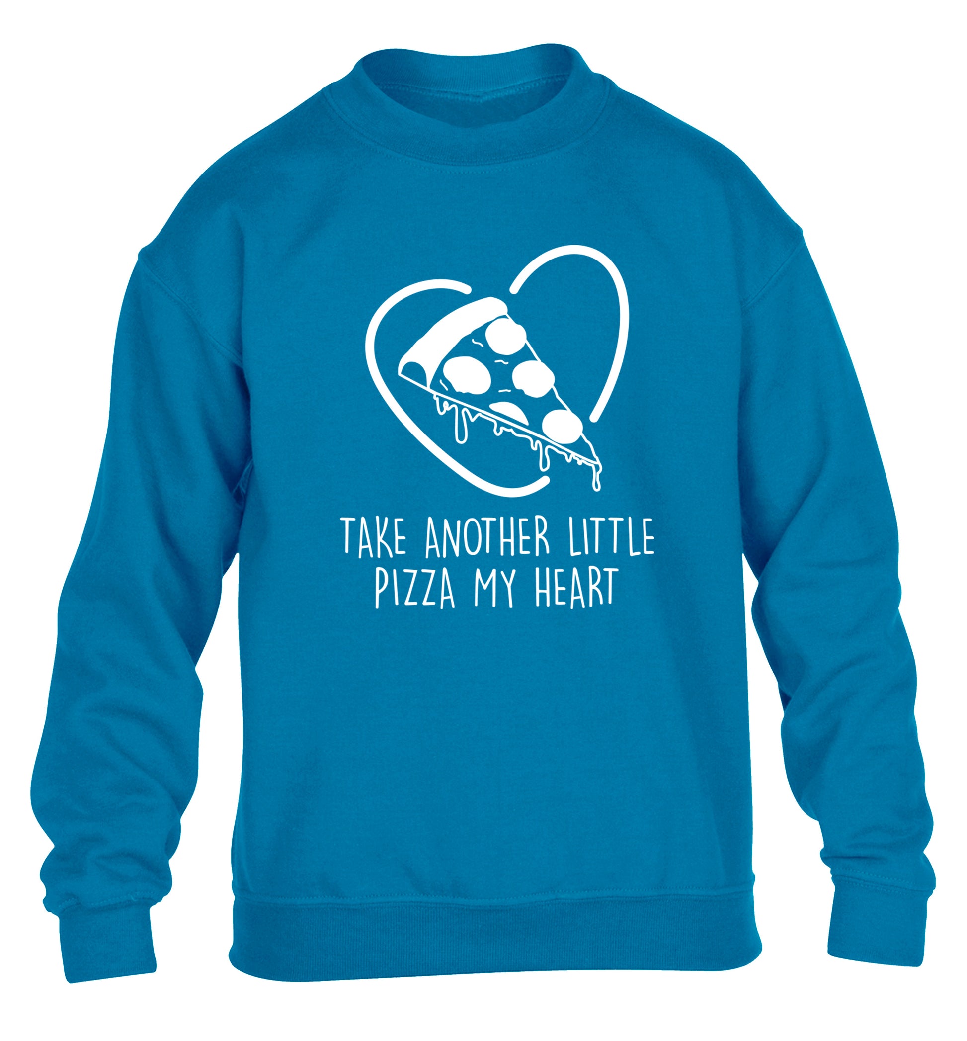 Take another little pizza my heart children's blue sweater 12-13 Years