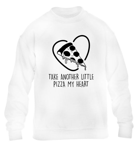 Take another little pizza my heart children's white sweater 12-13 Years