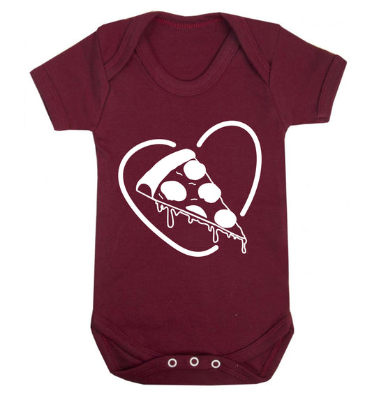 Pizza heart Baby Vest maroon 18-24 months