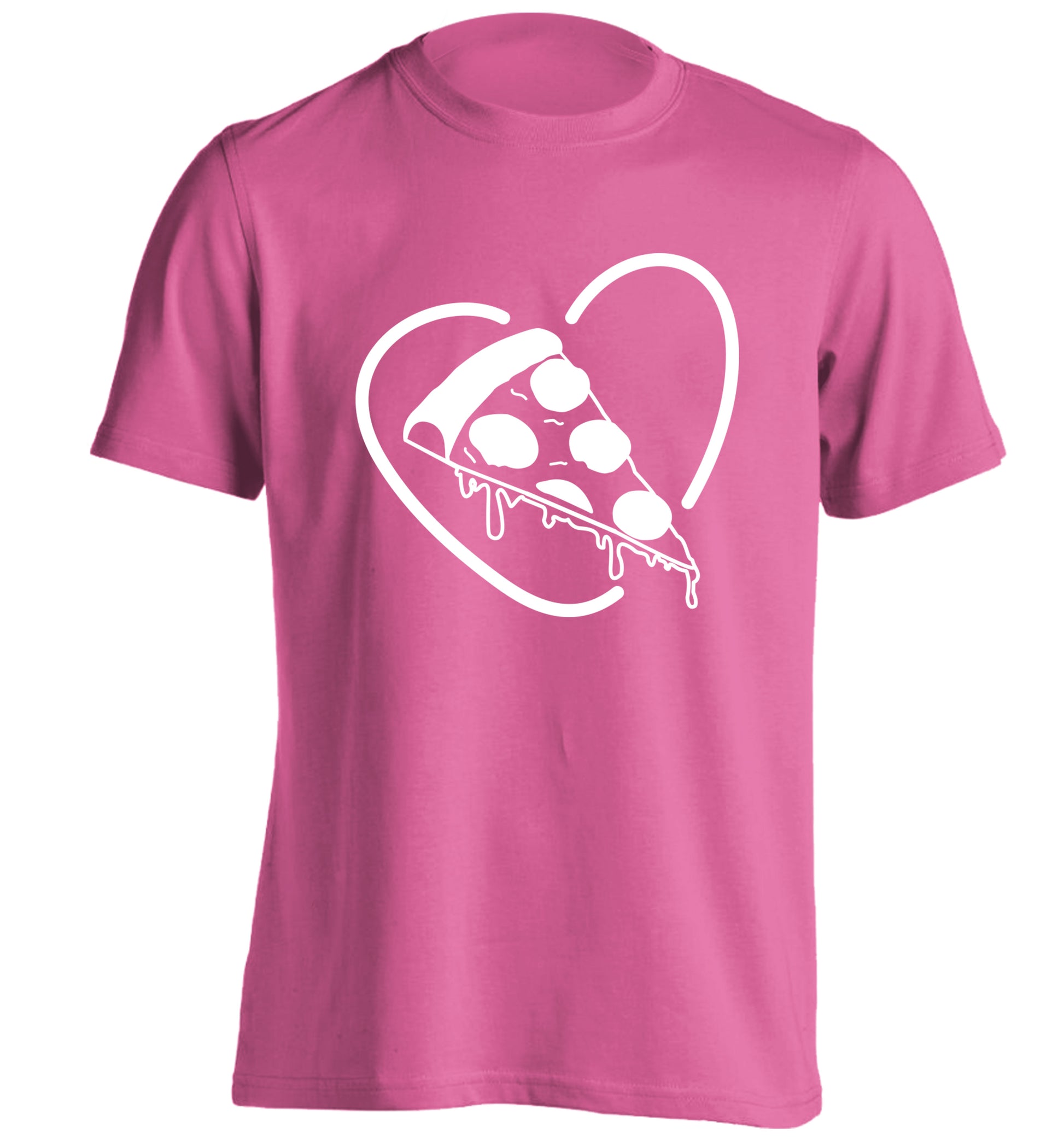Pizza heart adults unisex pink Tshirt 2XL