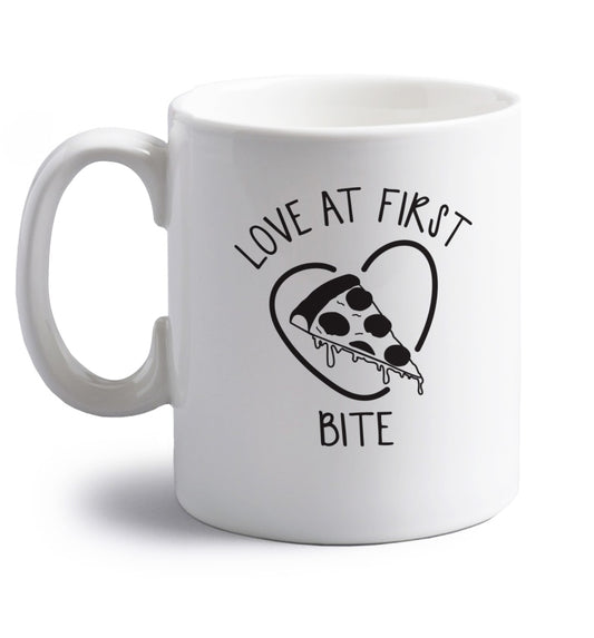 Love at first bite right handed white ceramic mug 