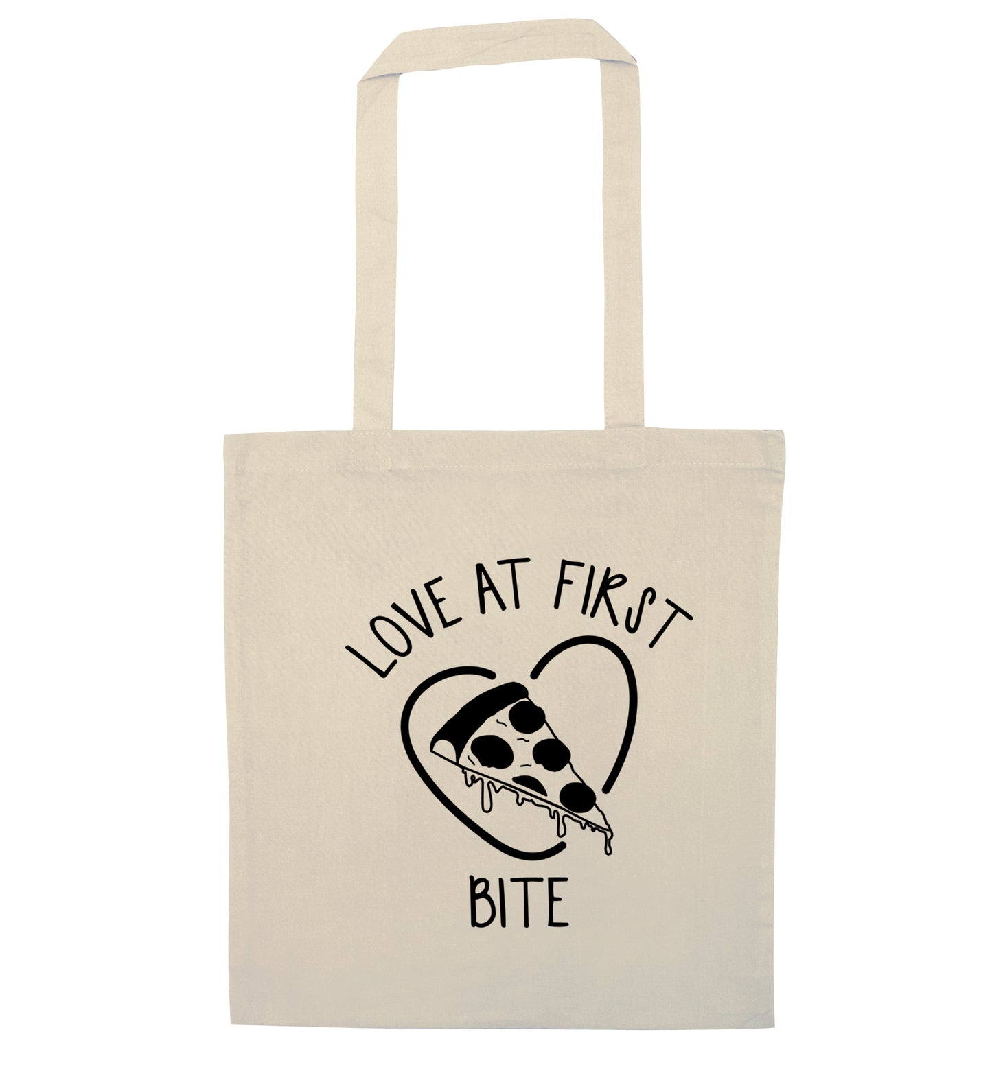 Love at first bite natural tote bag