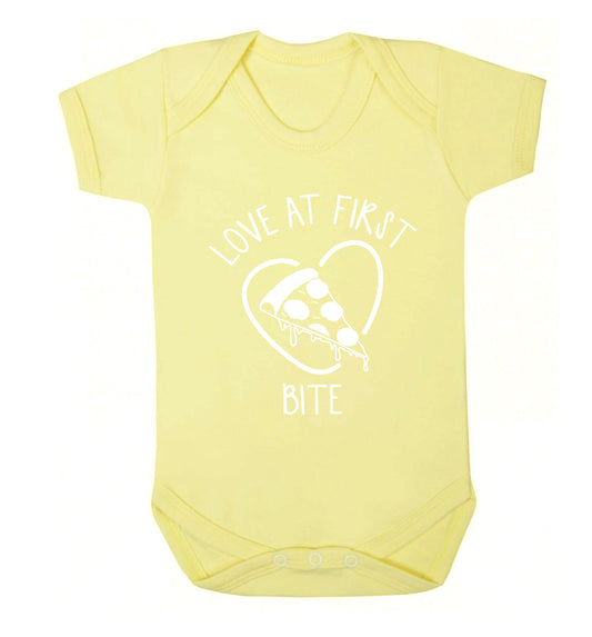 Love at first bite Baby Vest pale yellow 18-24 months