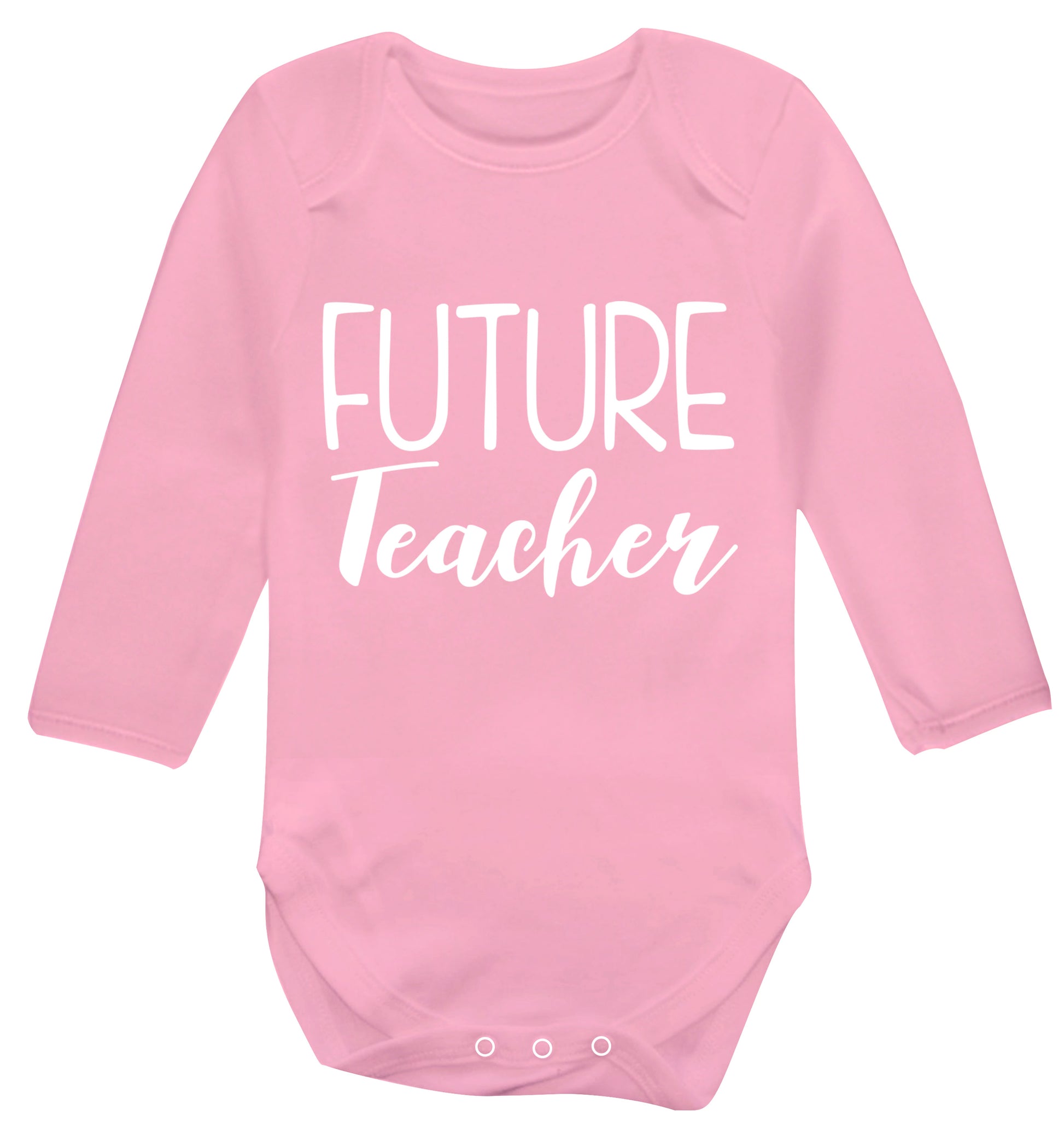 Future teacher Baby Vest long sleeved pale pink 6-12 months