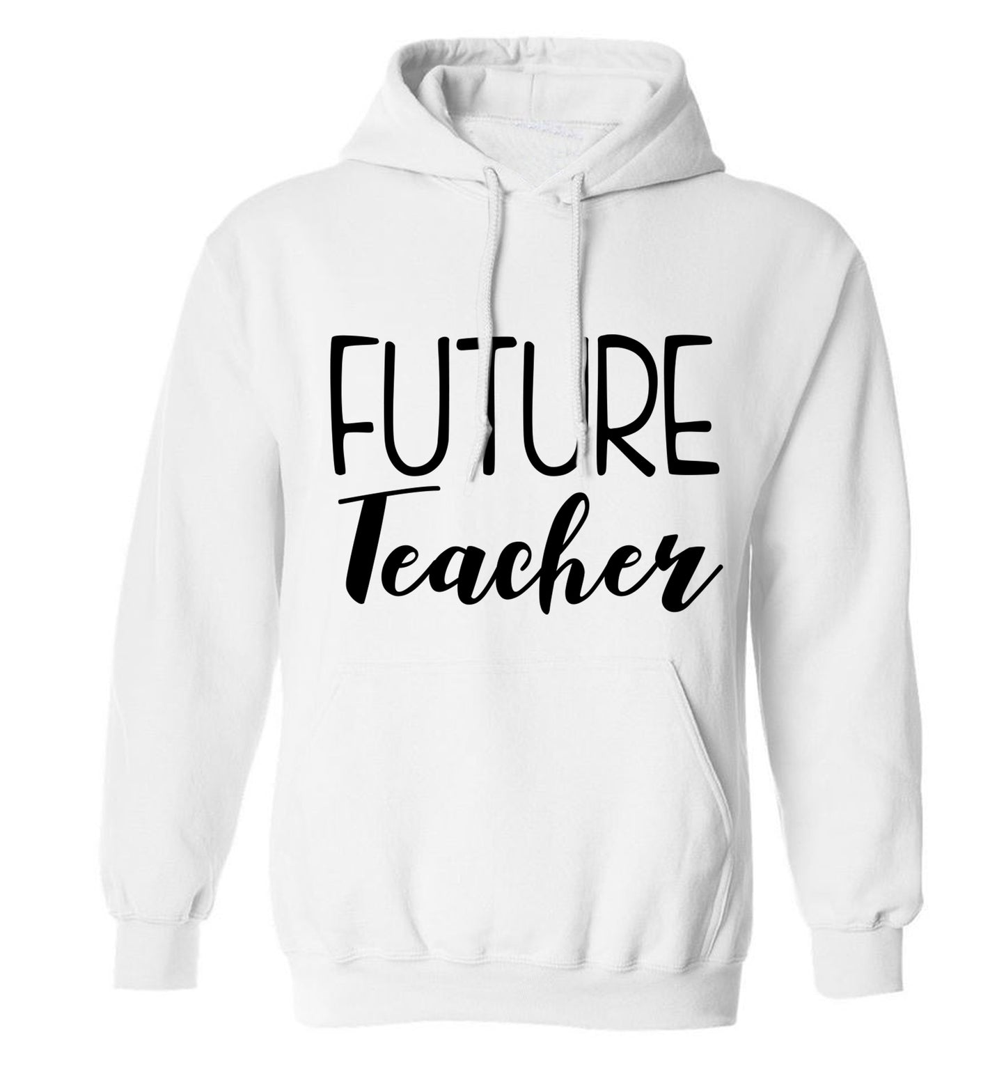 Future teacher adults unisex white hoodie 2XL