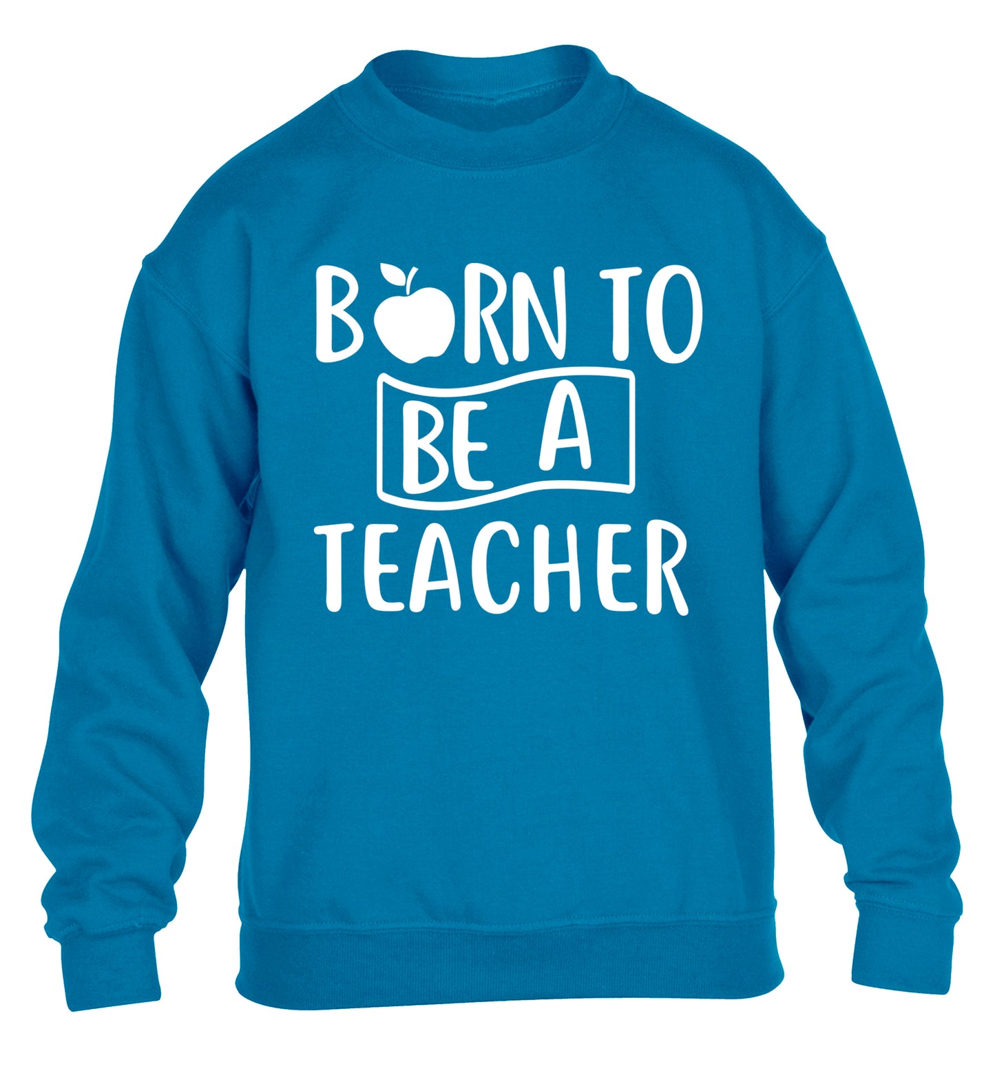 Born to be a teacher children's blue sweater 12-13 Years