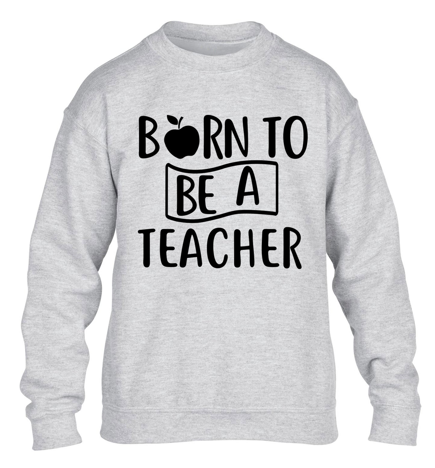 Born to be a teacher children's grey sweater 12-13 Years