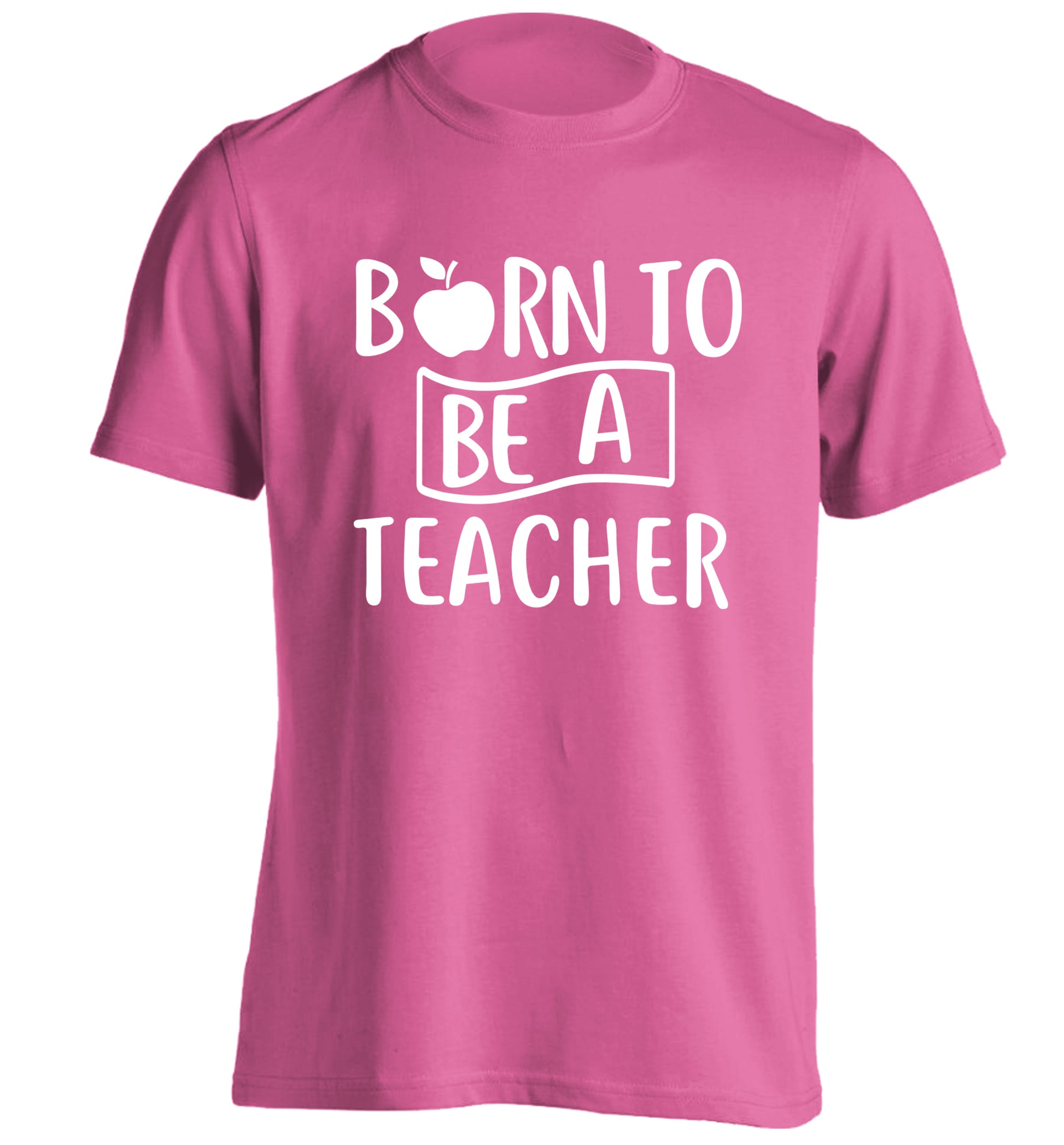 Born to be a teacher adults unisex pink Tshirt 2XL