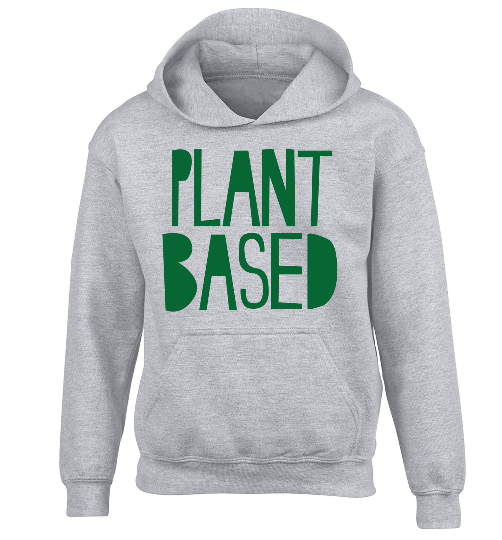 Plant Based children's grey hoodie 12-13 Years