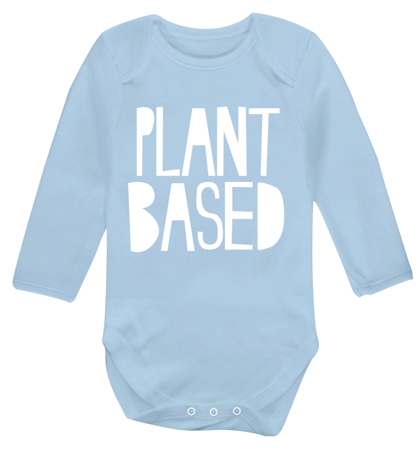 Plant Based Baby Vest long sleeved pale blue 6-12 months
