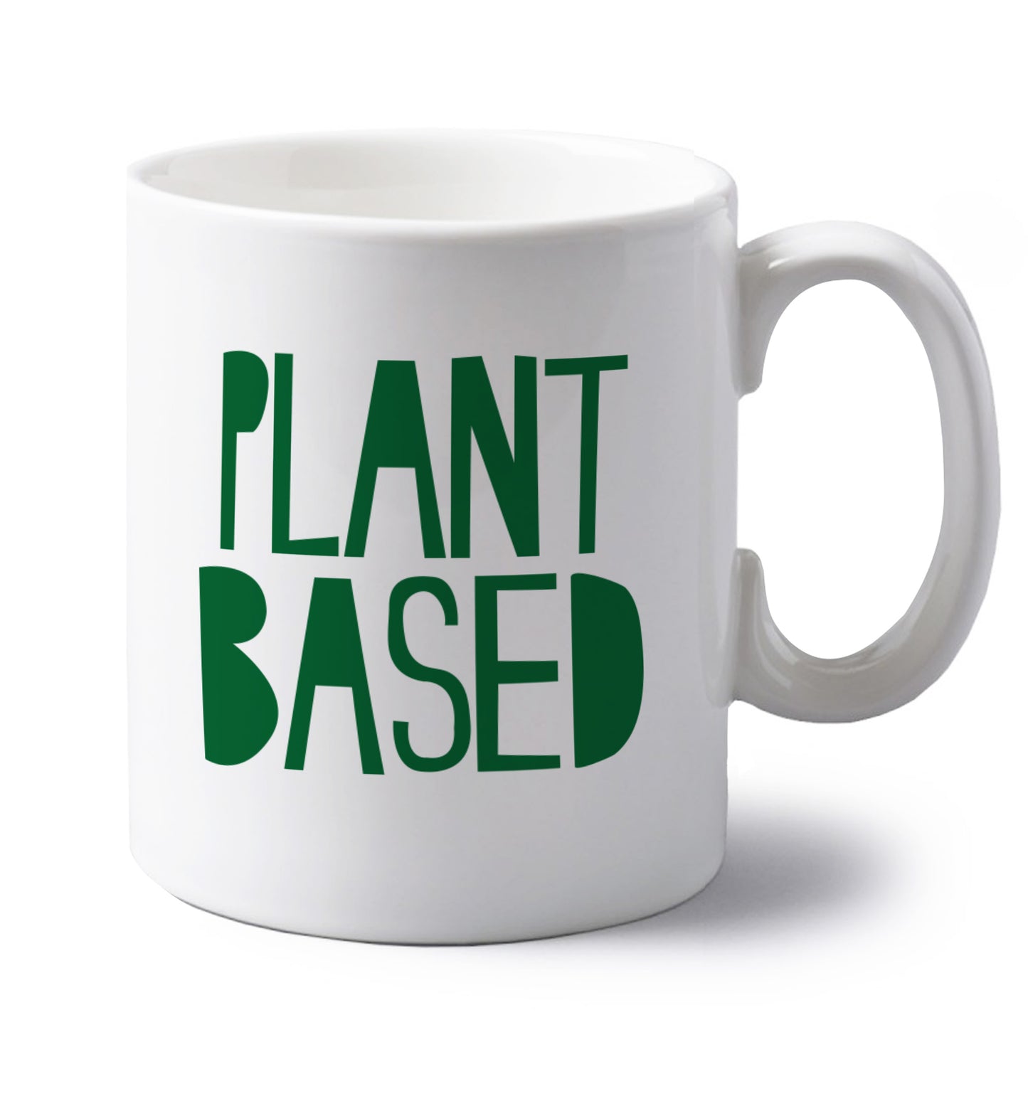 Plant Based left handed white ceramic mug 