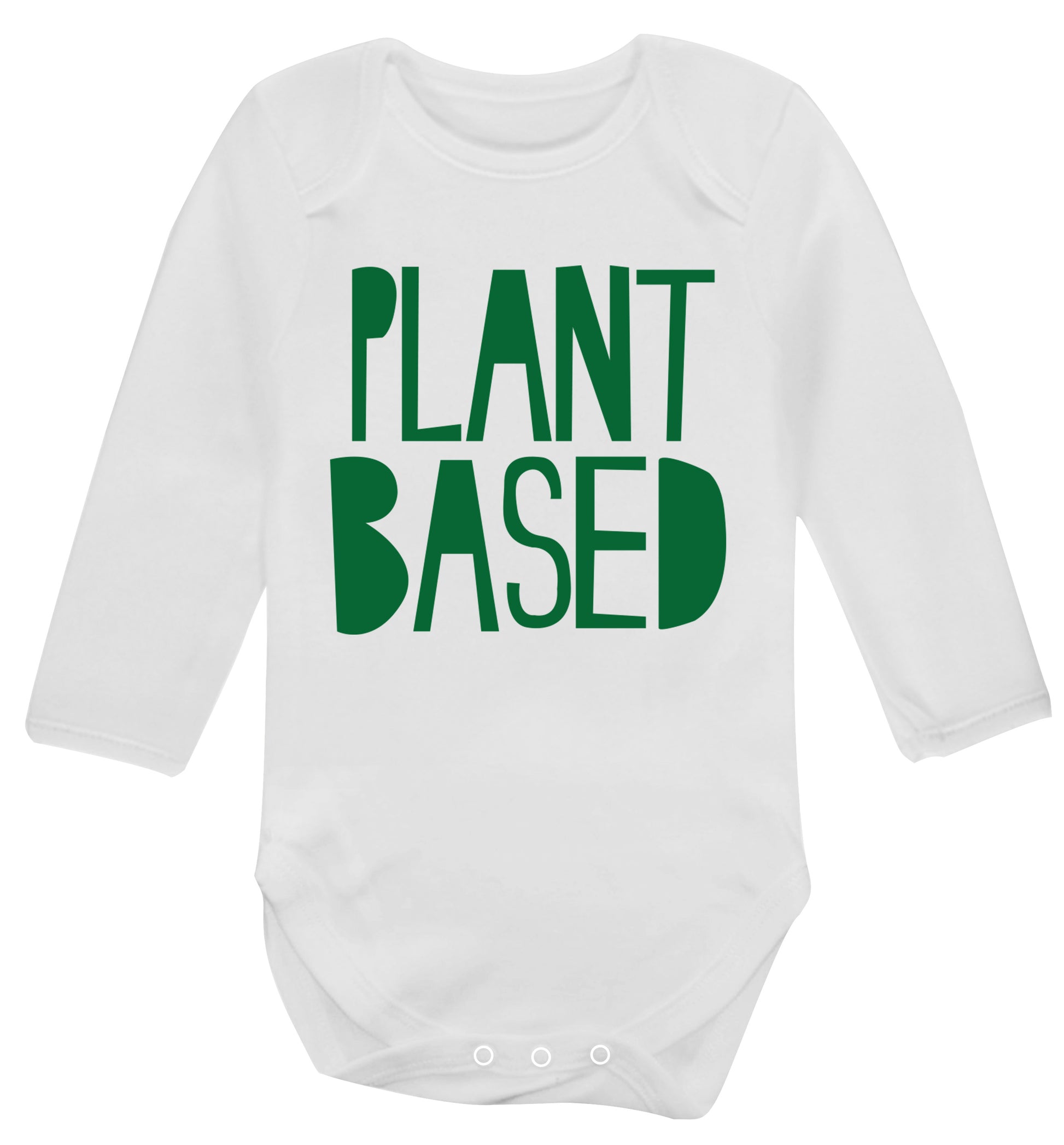 Plant Based Baby Vest long sleeved white 6-12 months