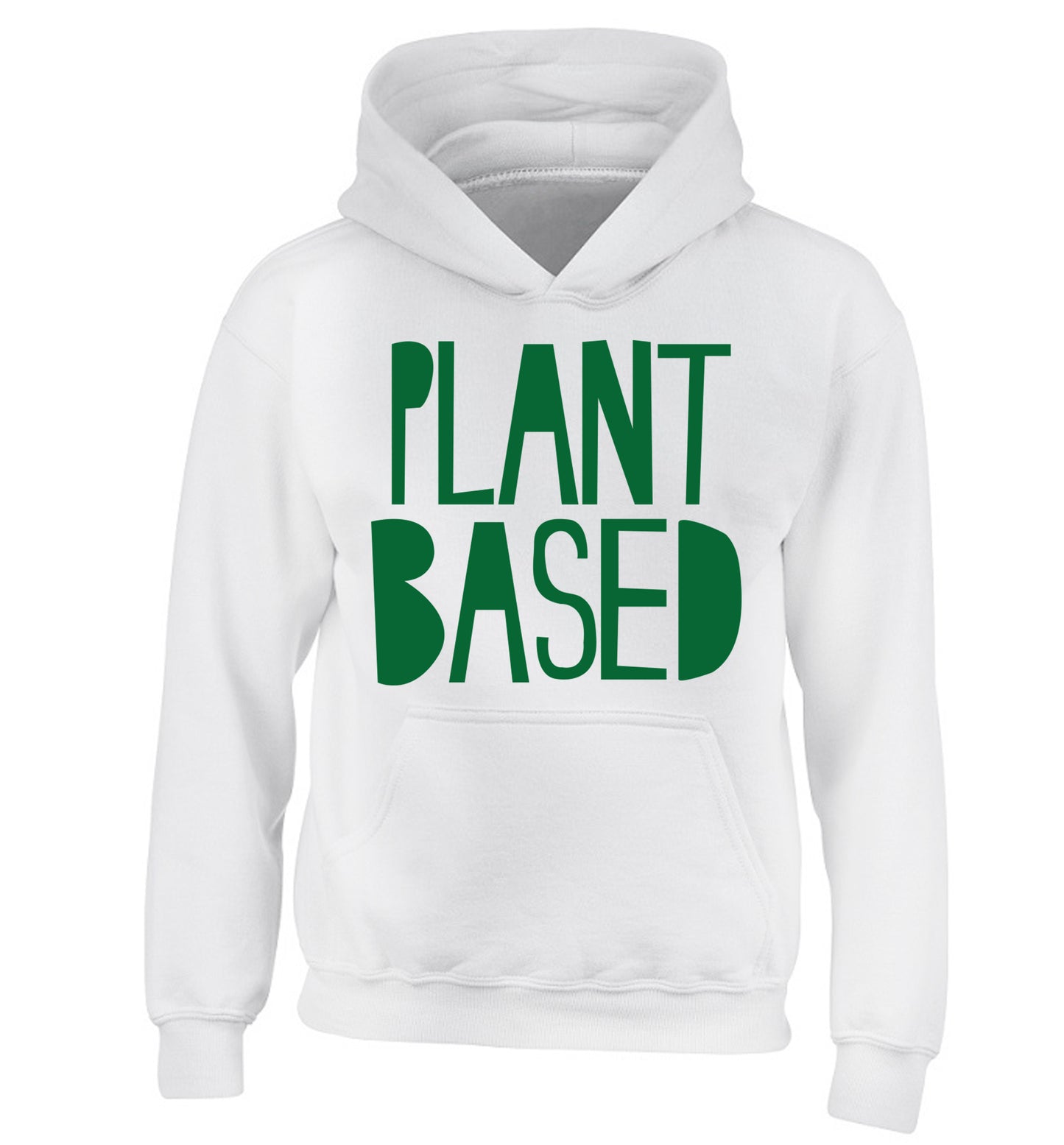 Plant Based children's white hoodie 12-13 Years
