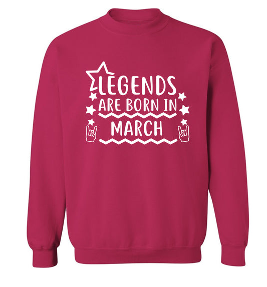 Legends are born in March Adult's unisex pink Sweater 2XL