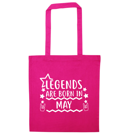 Legends are born in May pink tote bag