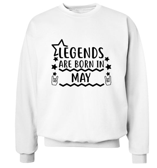 Legends are born in May Adult's unisex white Sweater 2XL