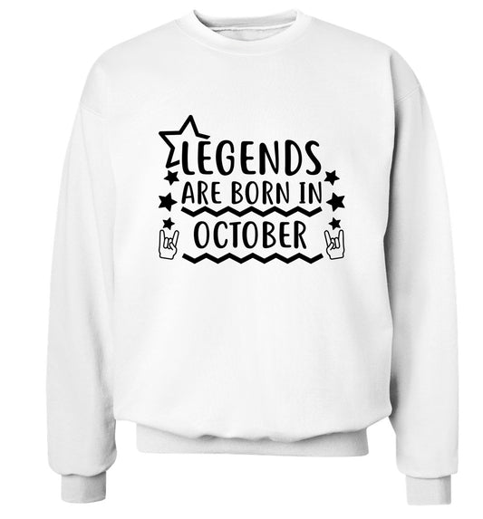 Legends are born in October Adult's unisex white Sweater 2XL