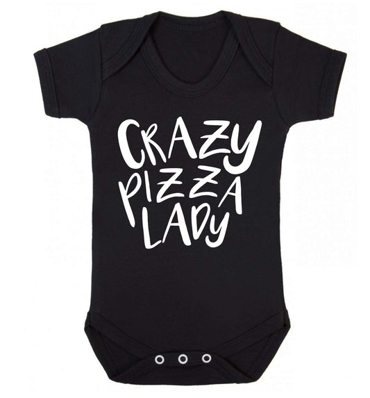 Crazy pizza lady Baby Vest black 18-24 months