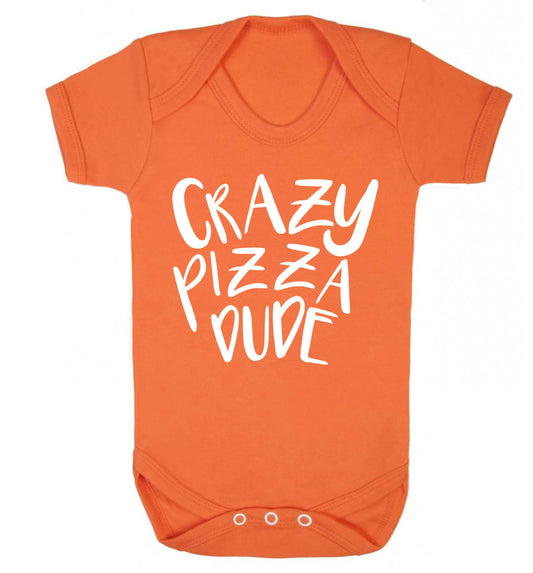 Crazy pizza dude Baby Vest orange 18-24 months