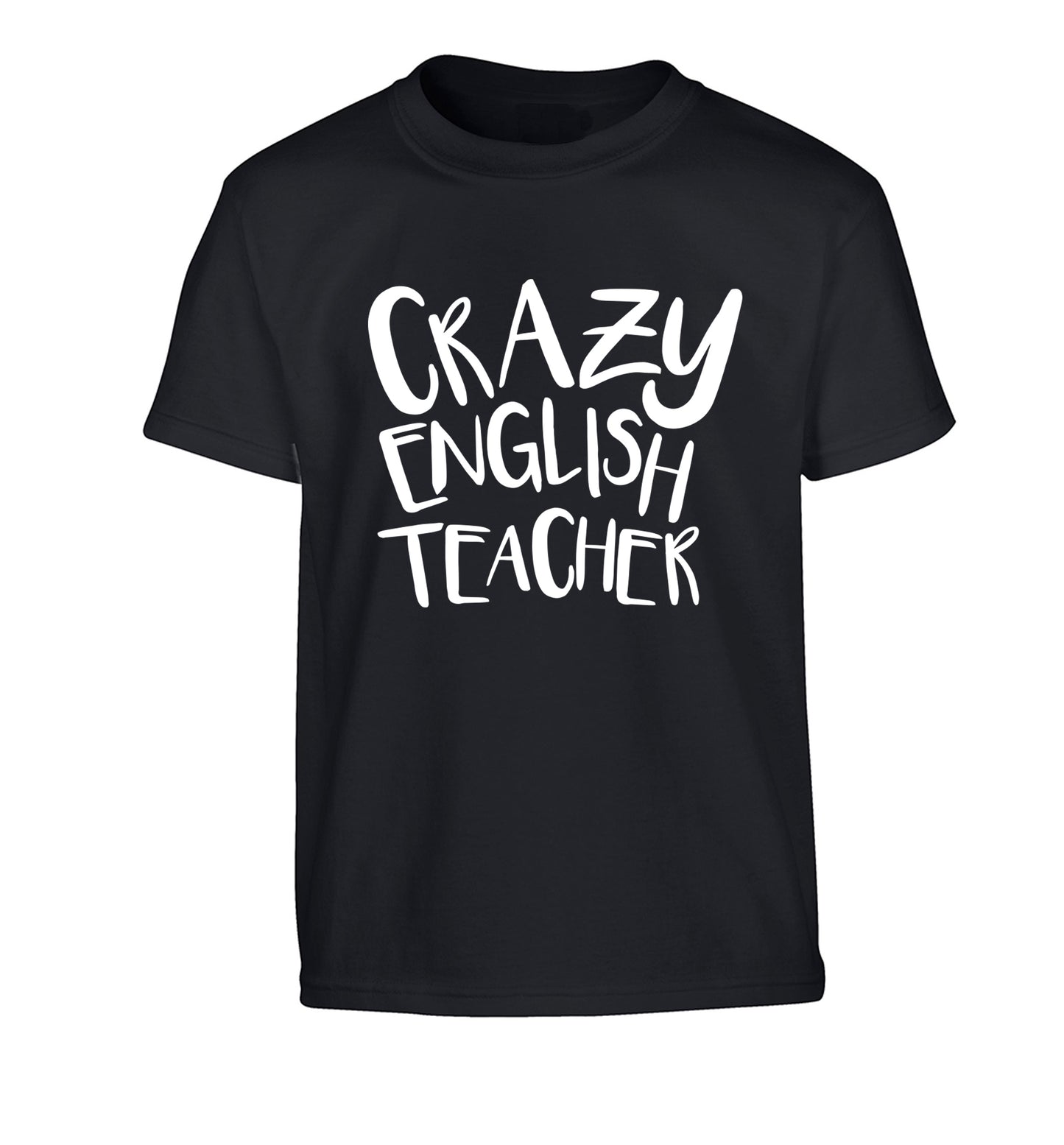 Crazy English Teacher Children's black Tshirt 12-13 Years