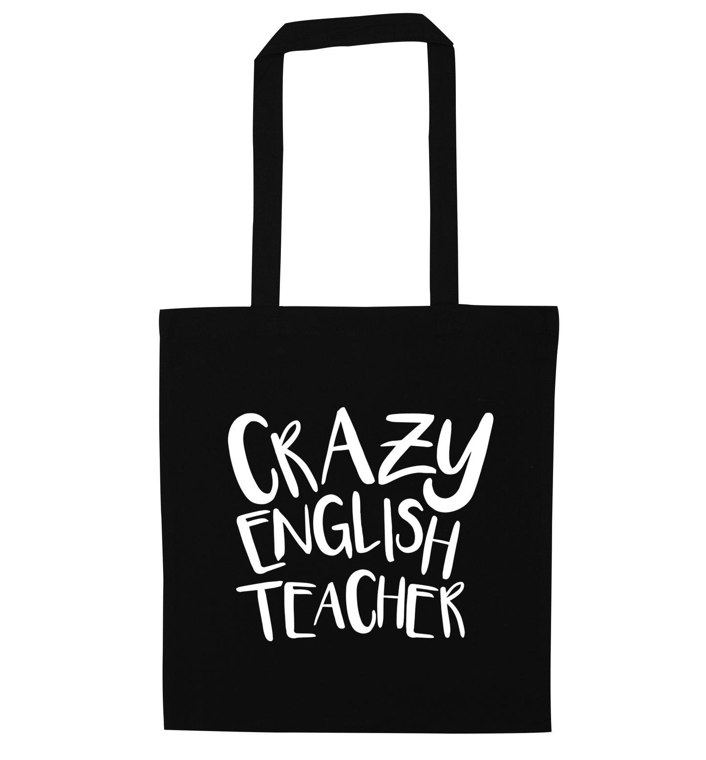 Crazy English Teacher black tote bag