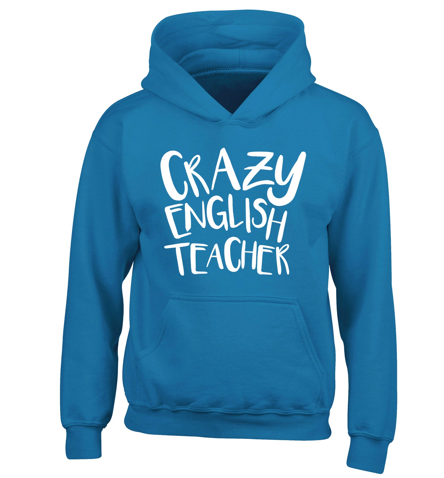 Crazy English Teacher children's blue hoodie 12-13 Years