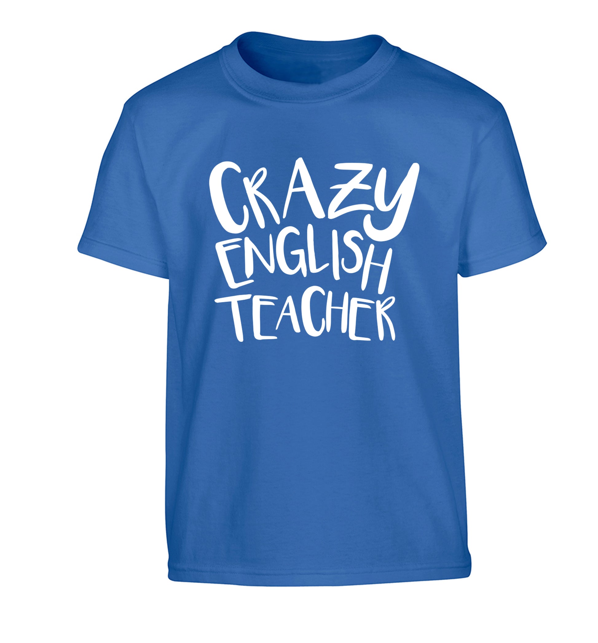 Crazy English Teacher Children's blue Tshirt 12-13 Years