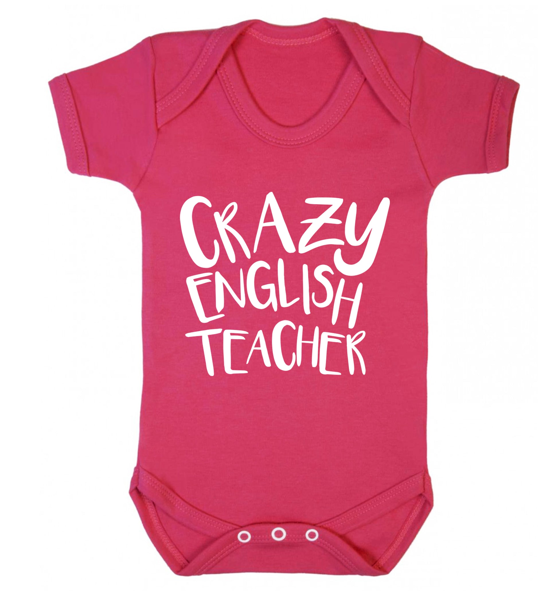 Crazy English Teacher Baby Vest dark pink 18-24 months